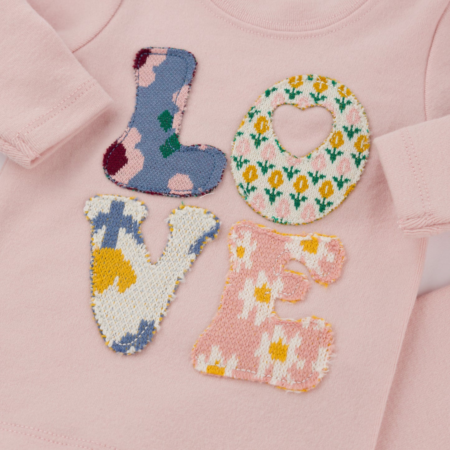 Quilted LOVE Stacked Applique L/S 2pc Set