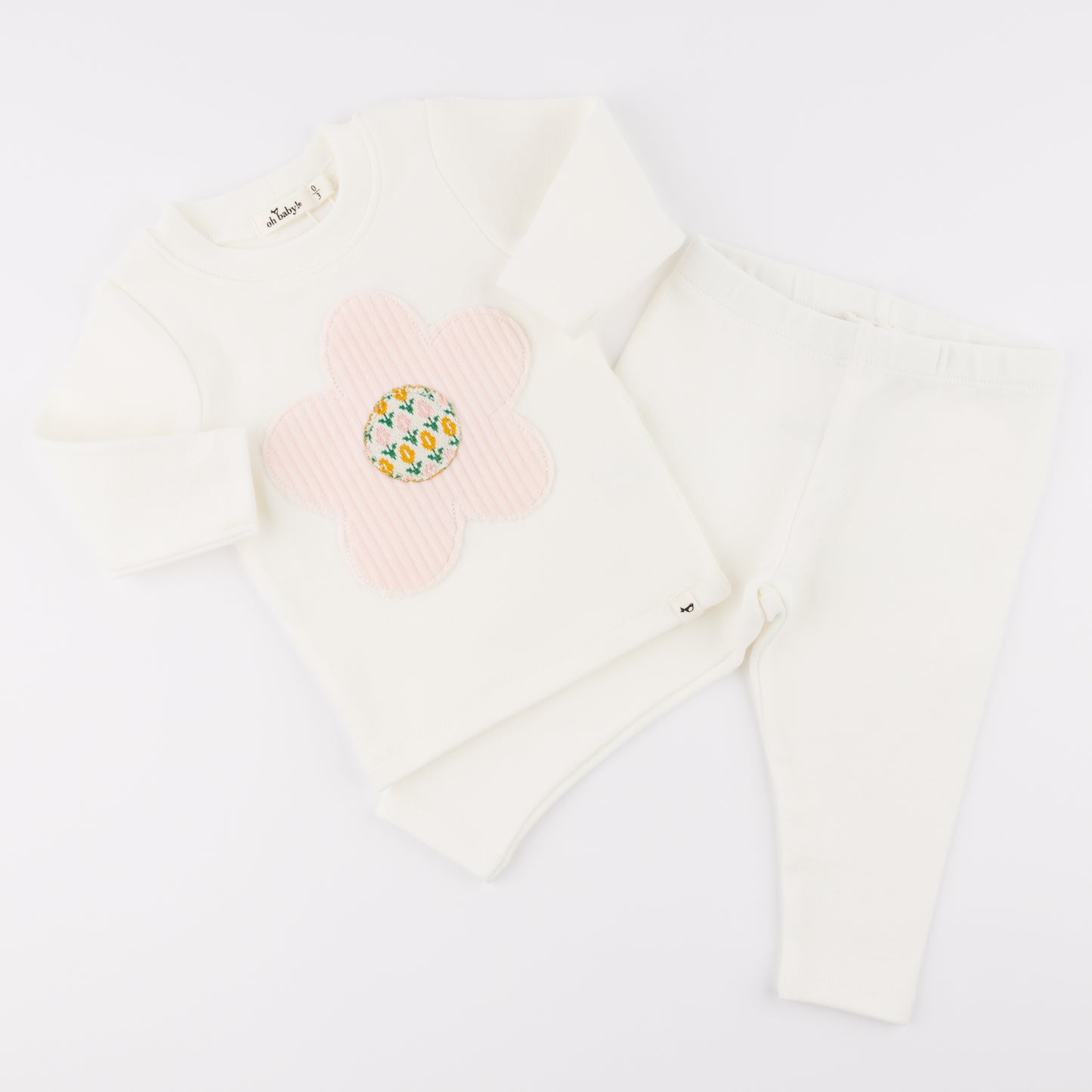 Quilted Flower Applique L/S 2pc Set