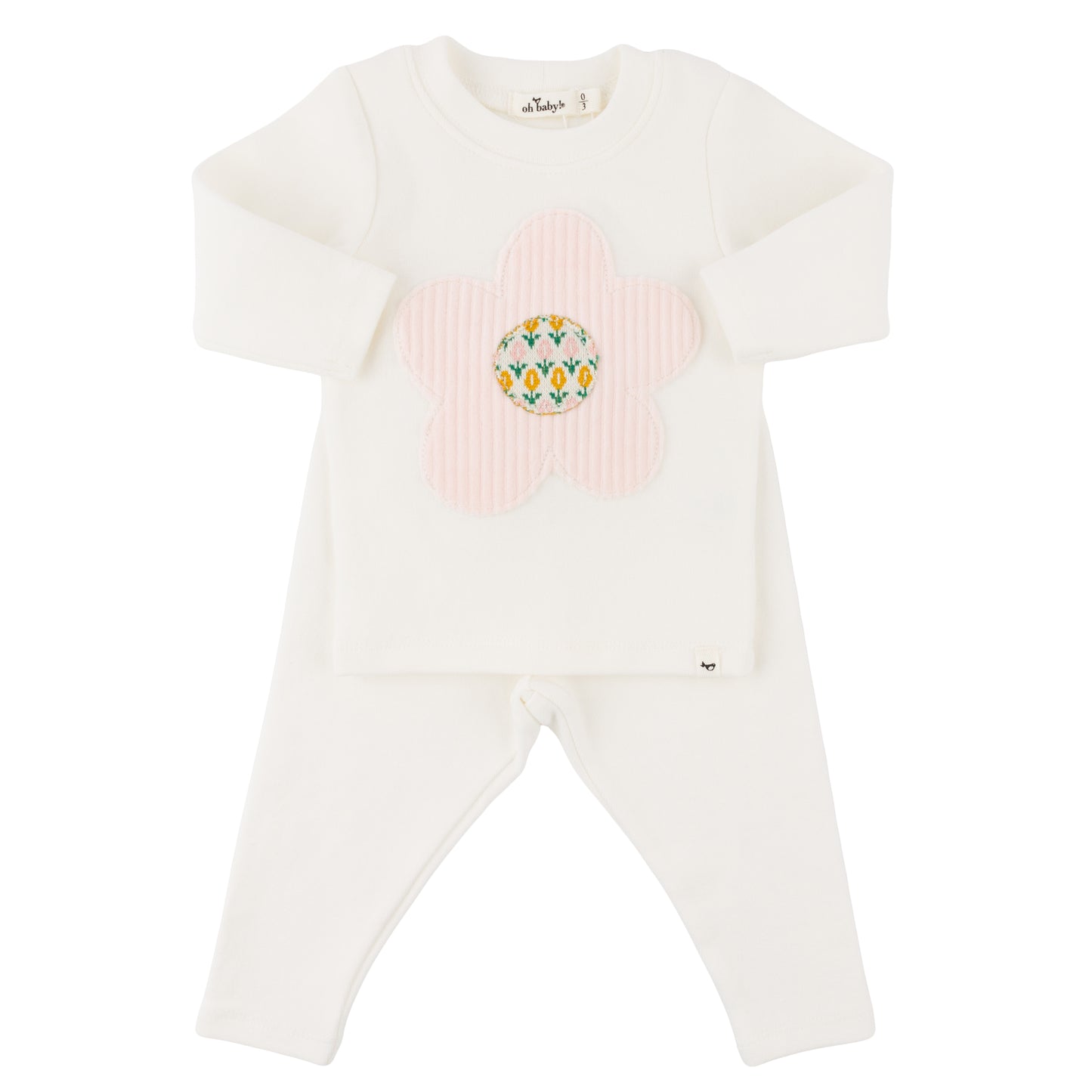 Quilted Flower Applique L/S 2pc Set