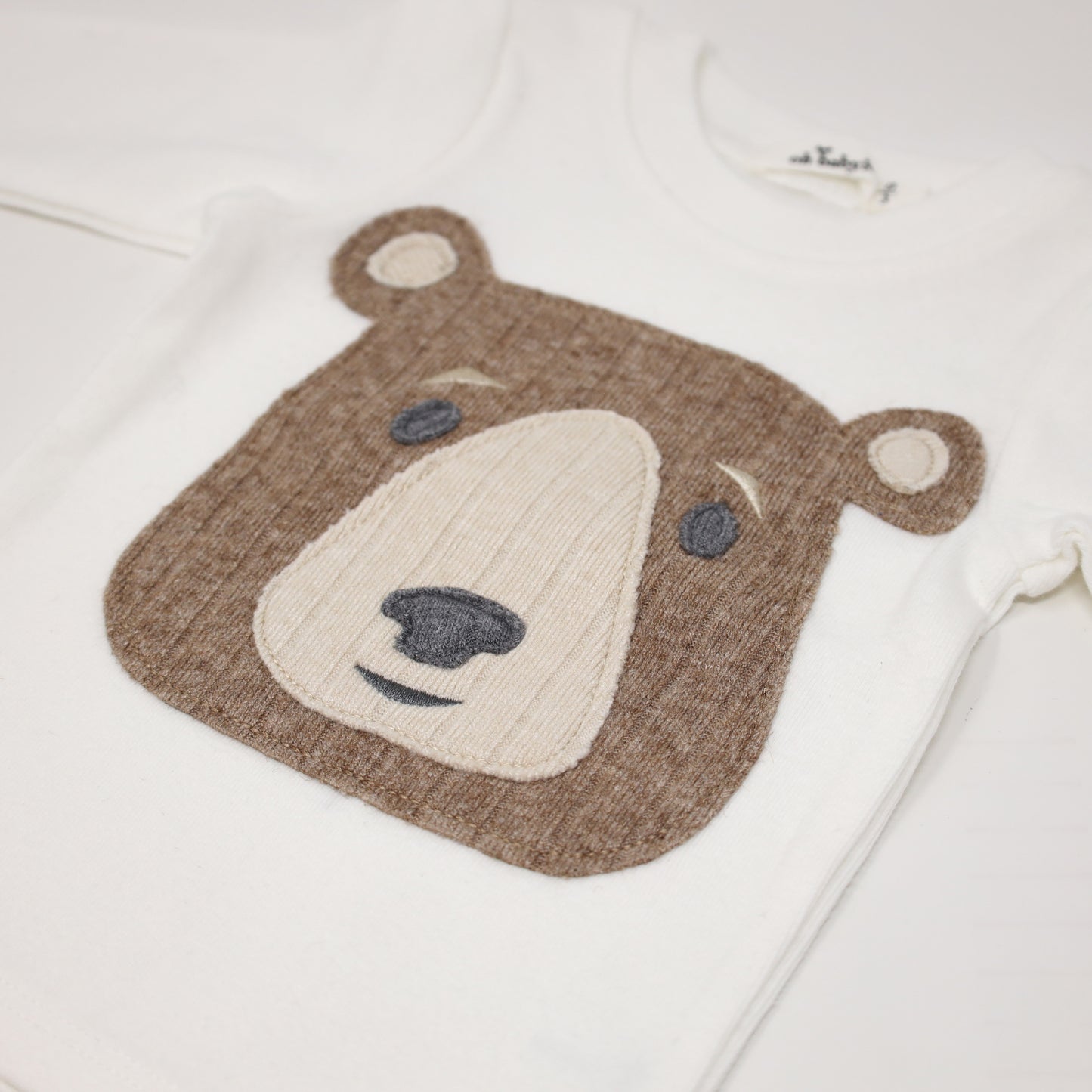 Teddy Face Applique LS 2pc Set