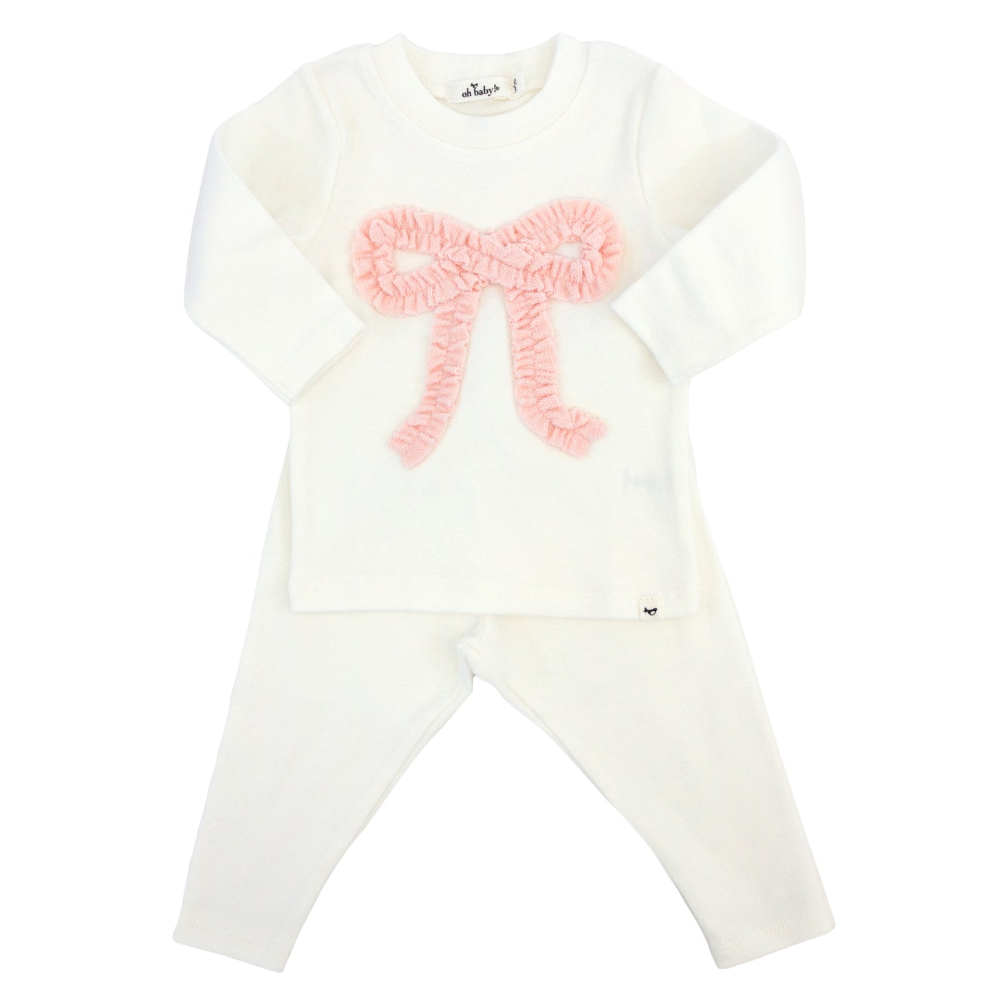 Ruffle Bow Terry Applique 2pc Set