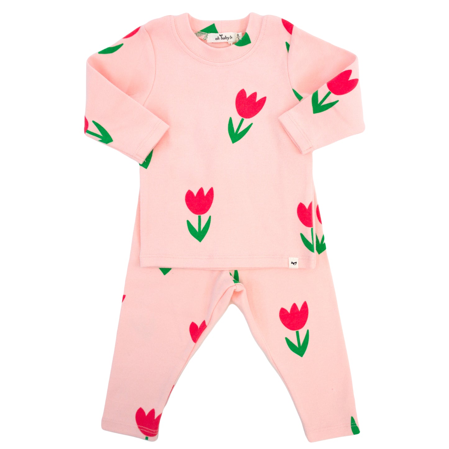 Cotton Candy Pink Tulips Print 2pc Set