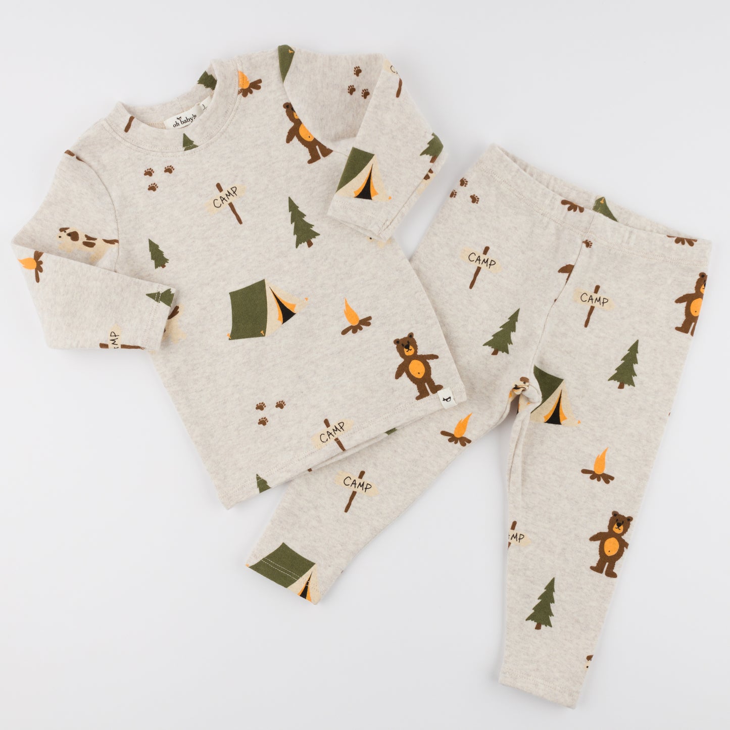 Camping Print L/S 2pc Set