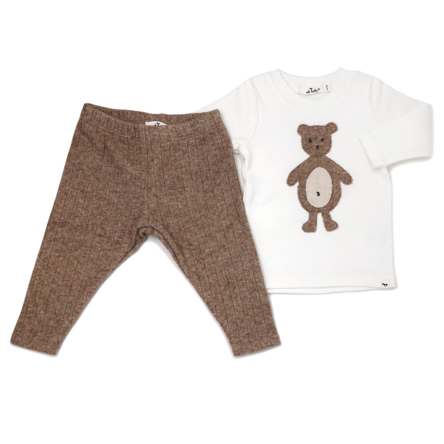 Ragdoll Bear LS Cream Tee Mixed 2pc Set