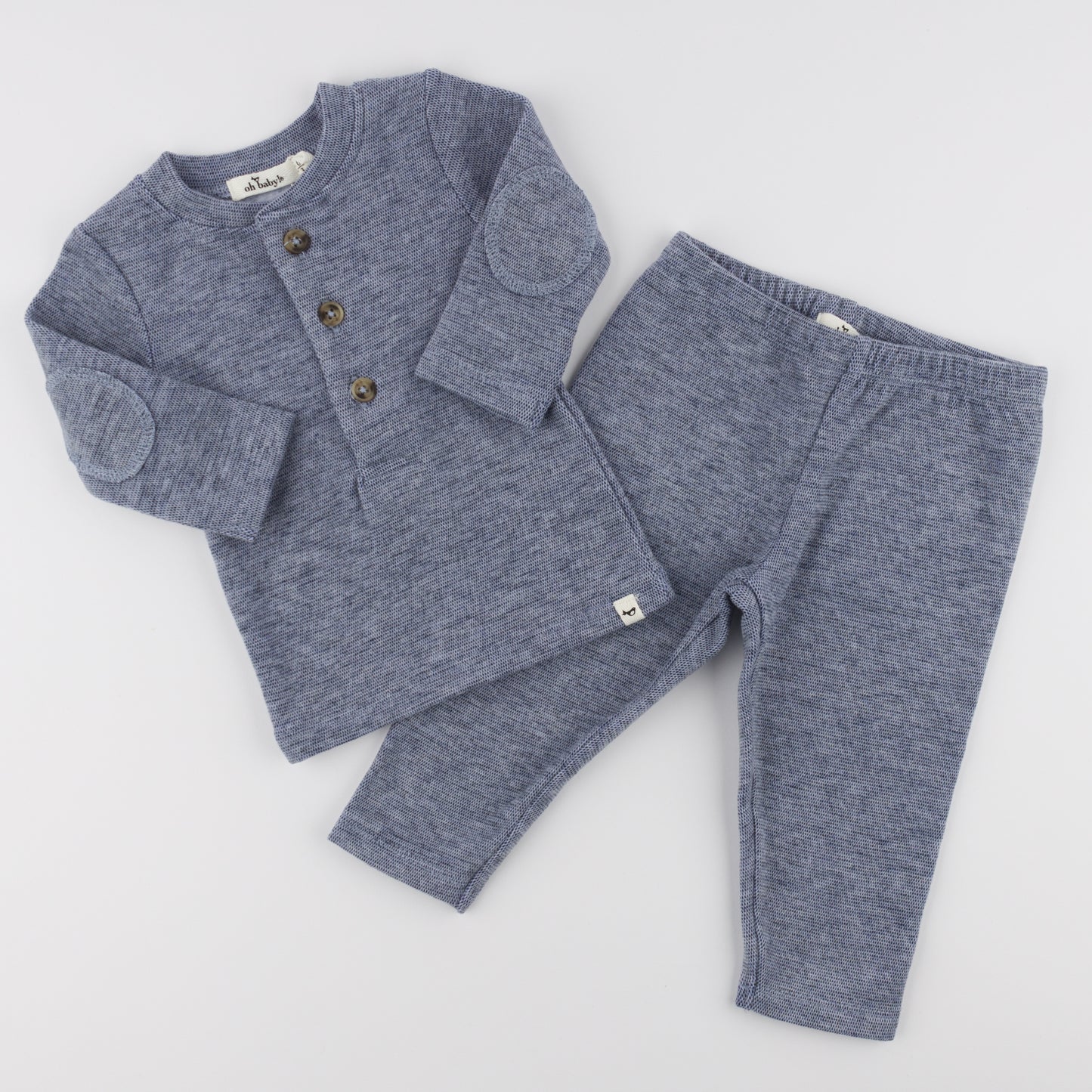 Mini Honeycomb Henley Elbow Patch 2pc Set