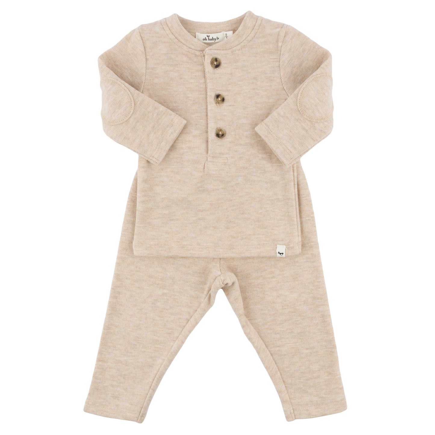 Mini Honeycomb Henley Elbow Patch 2pc Set