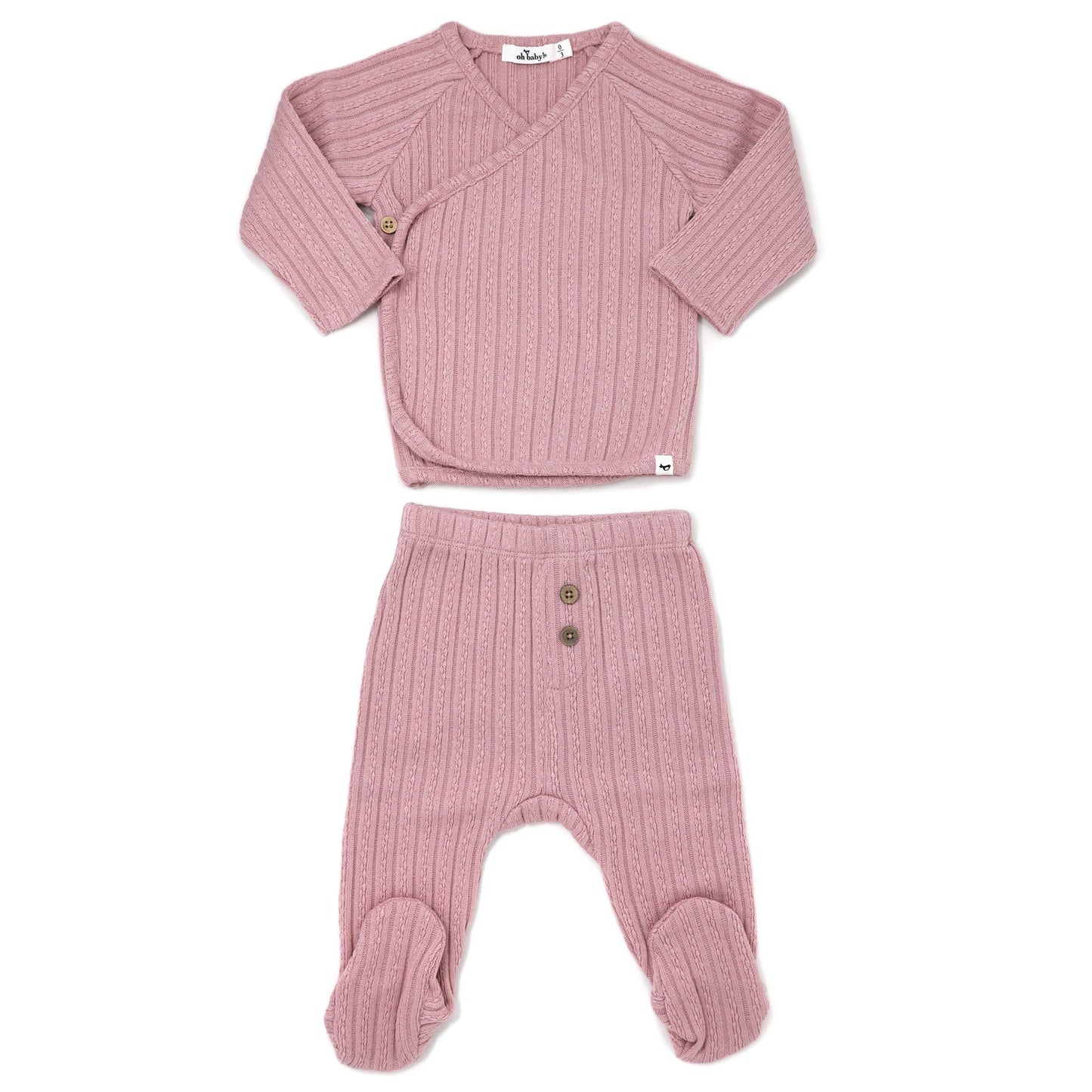 Cable Kimono Footies Set