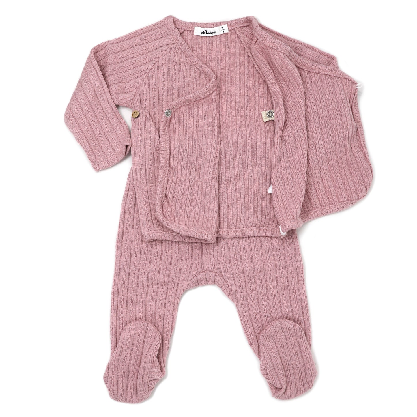 Cable Kimono Footies Set