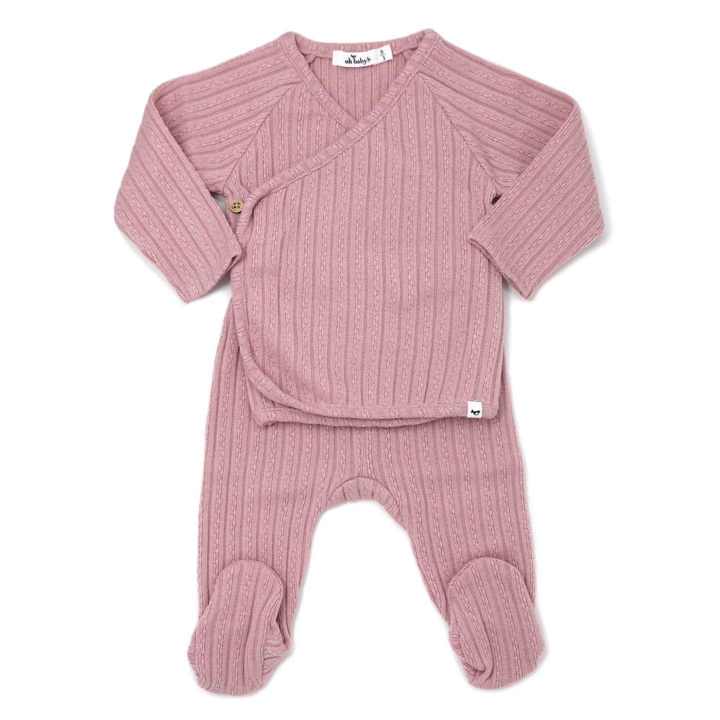 Cable Kimono Footies Set
