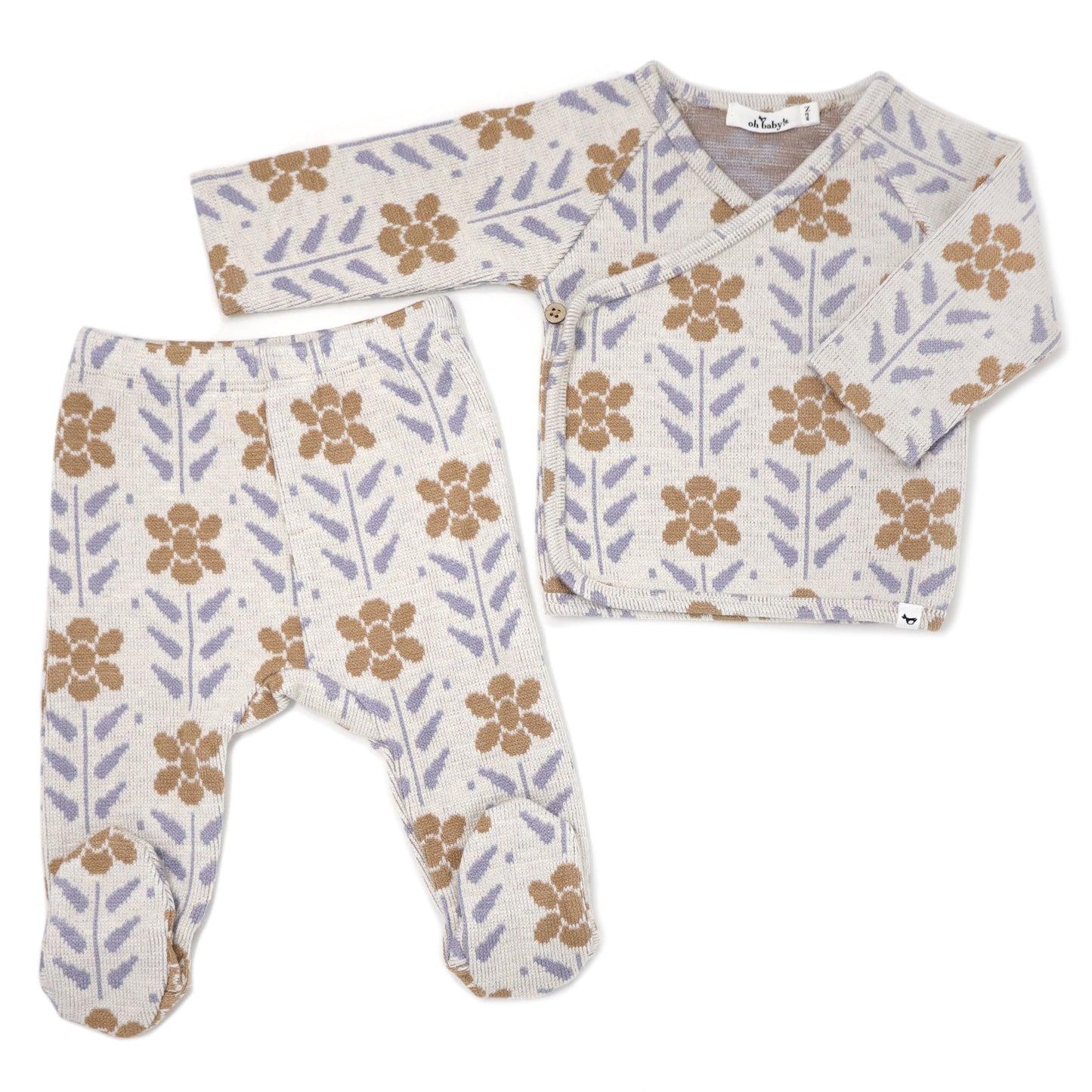 Nordic Double Knit Kimono Footie Set