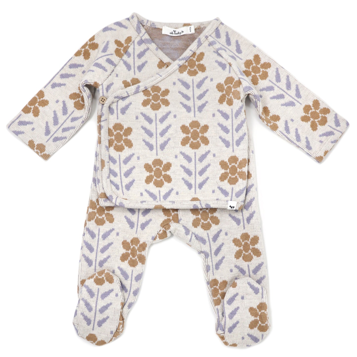 Nordic Double Knit Kimono Footie Set