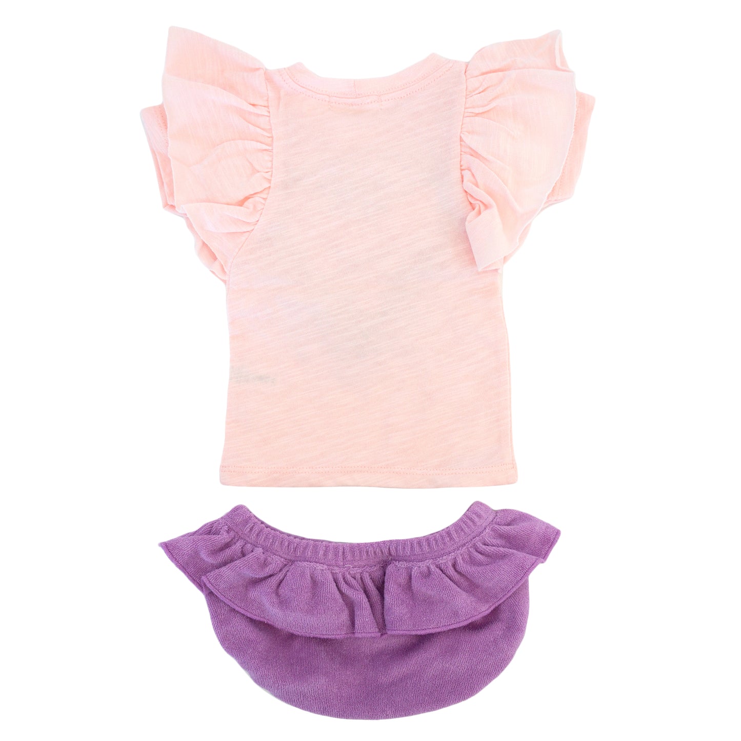 Ruffle Terry Heart BF SS Tee Skirted Tushie Set