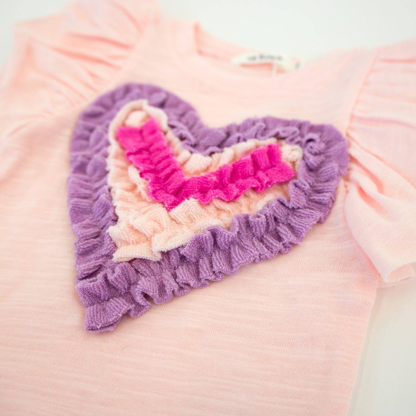 Ruffle Terry Heart BF SS Tee Skirted Tushie Set