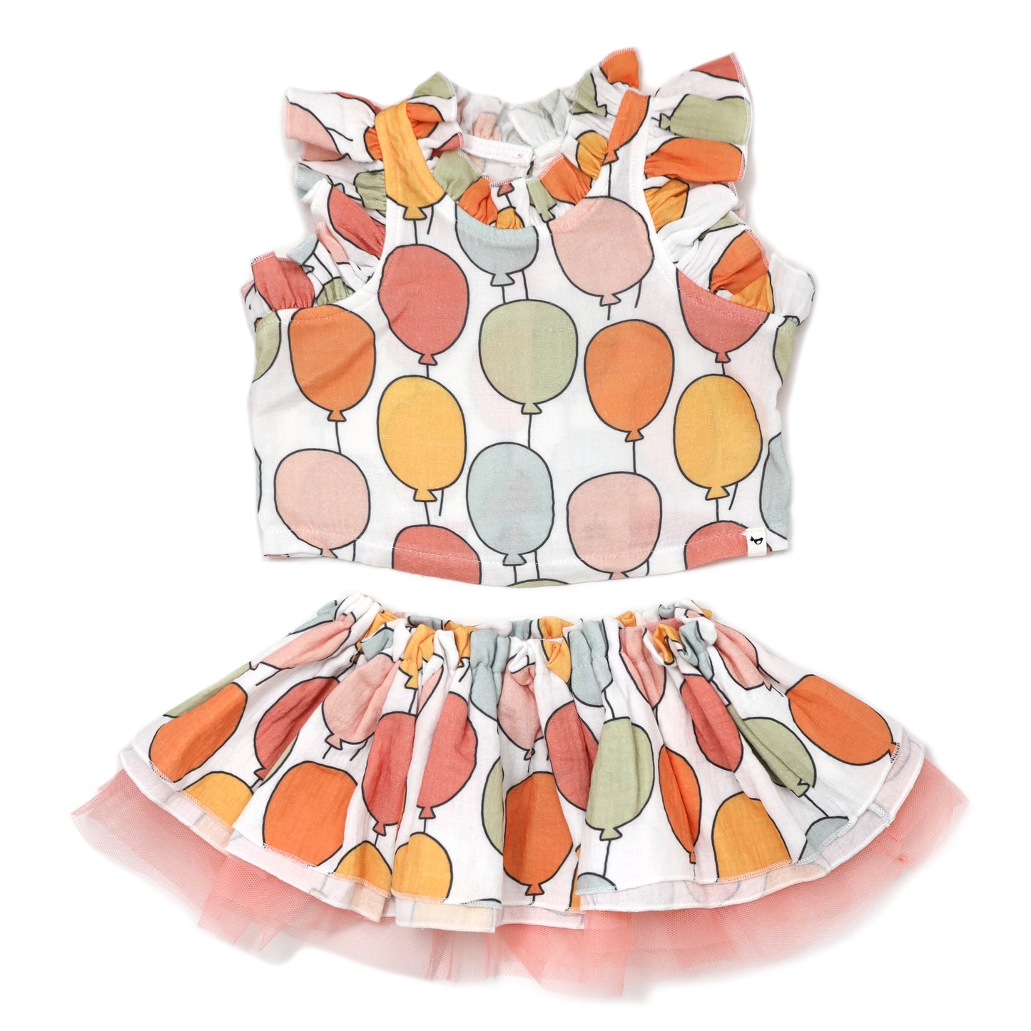 Balloon Print Gauze Lola Top Tutu Skirt Set