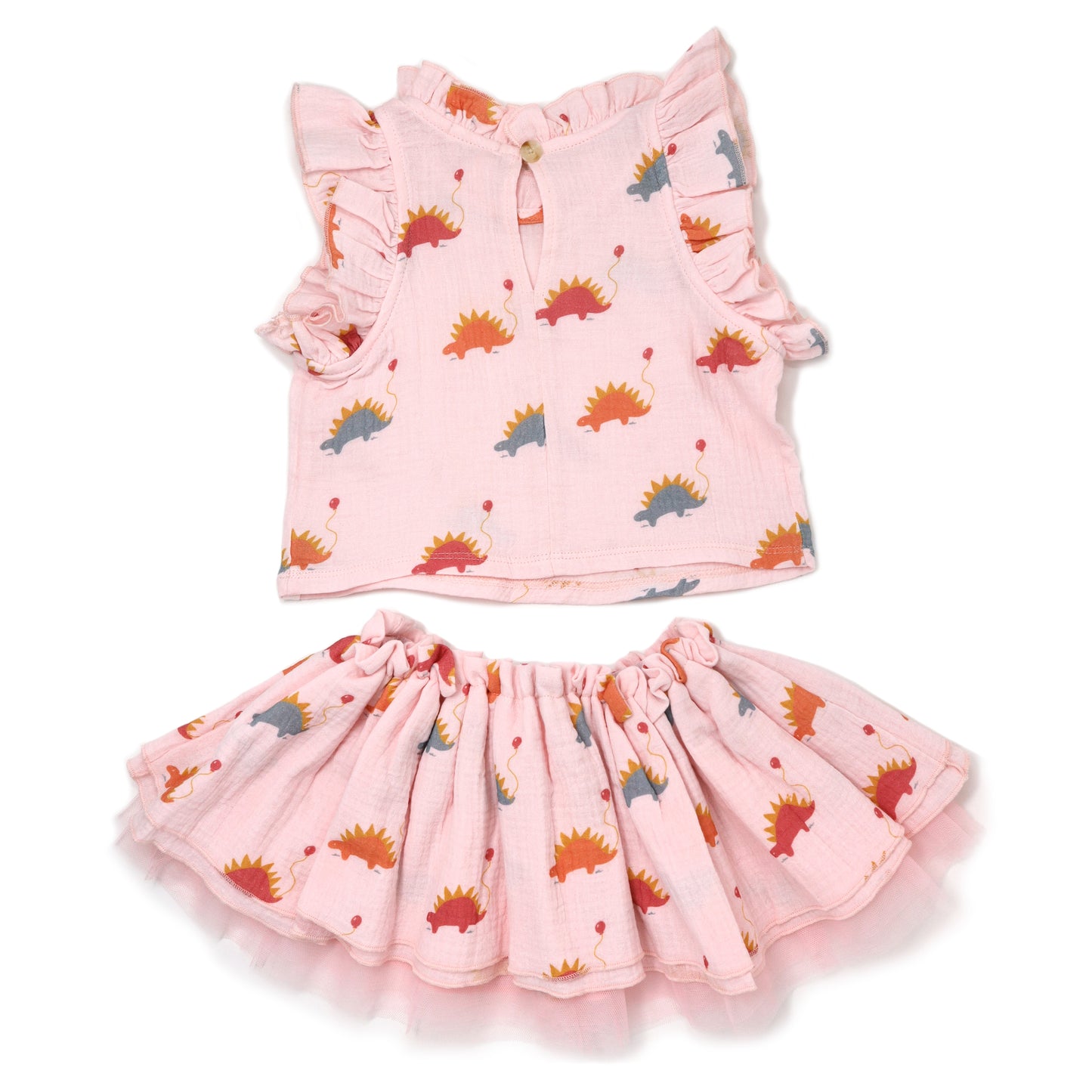 Stegosaurus Party Gauze Lola Top Tutu Skirt Set