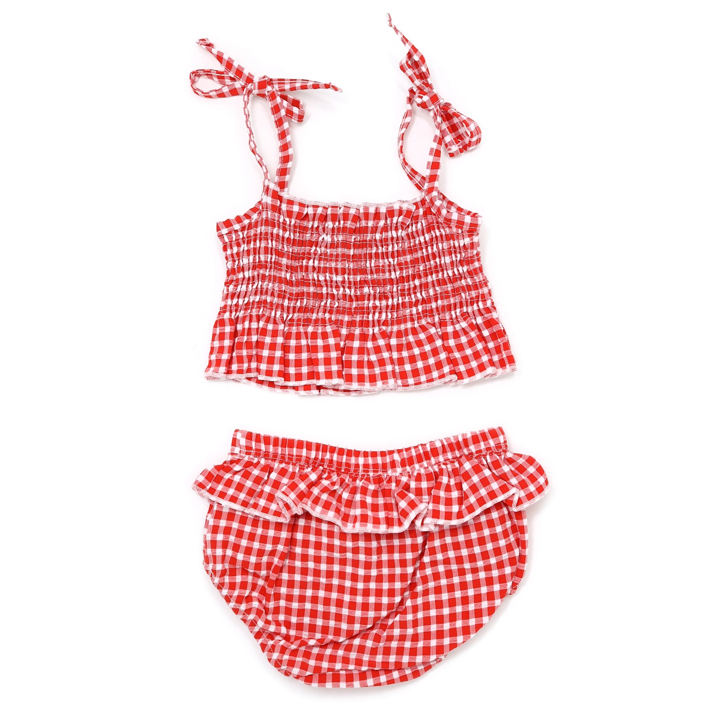 Gingham Sunsuit Set