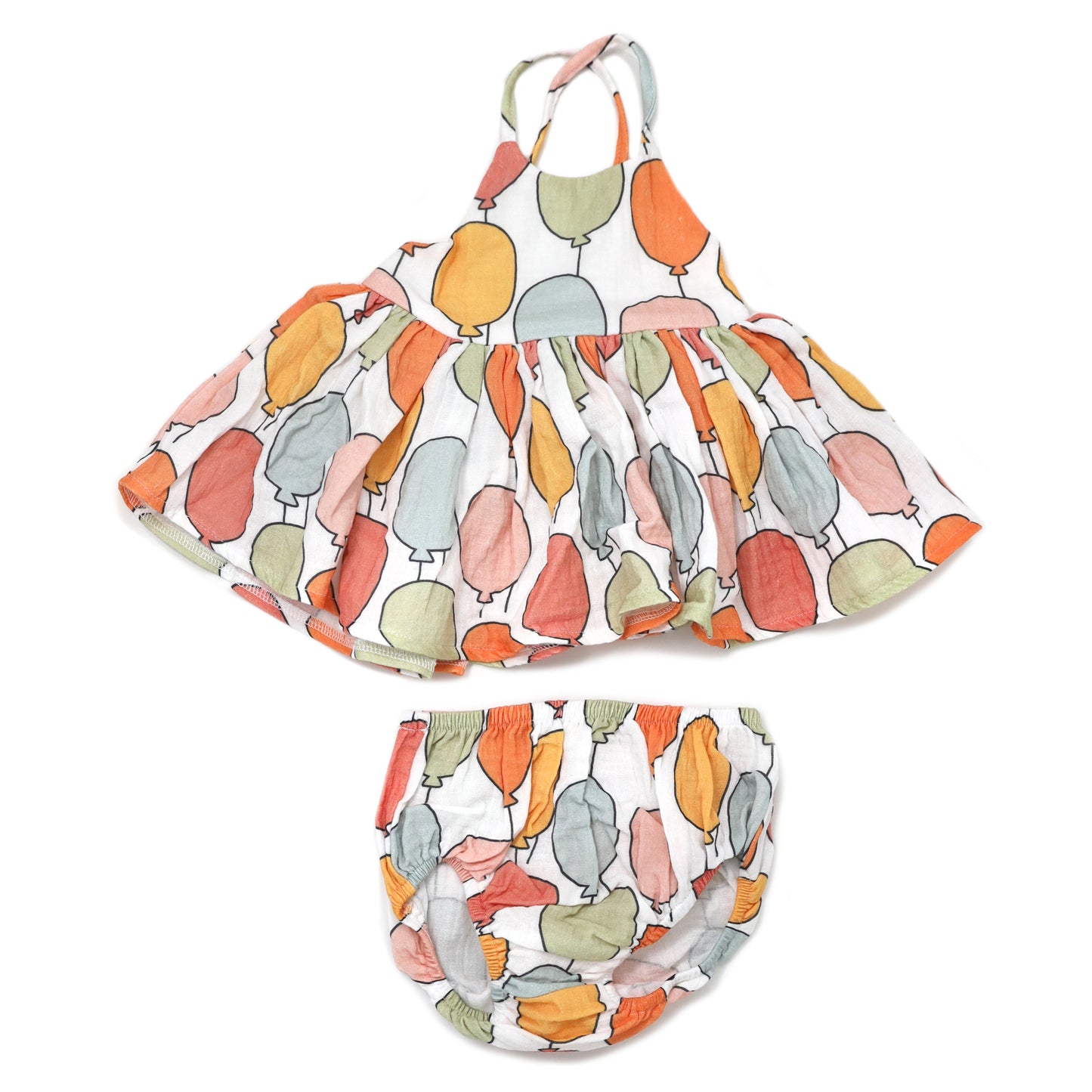 Balloon Print Gauze Party Dress (Panty to 2-3)