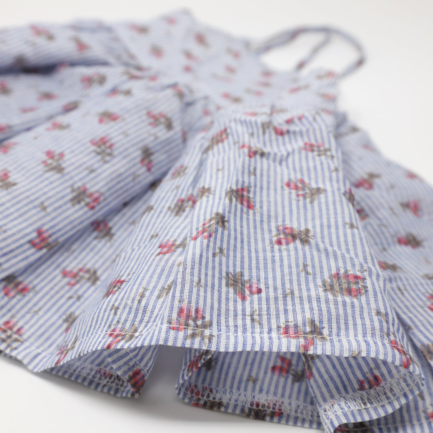 Stripe with Roses Woven Party Dress (Panty to 2-3)