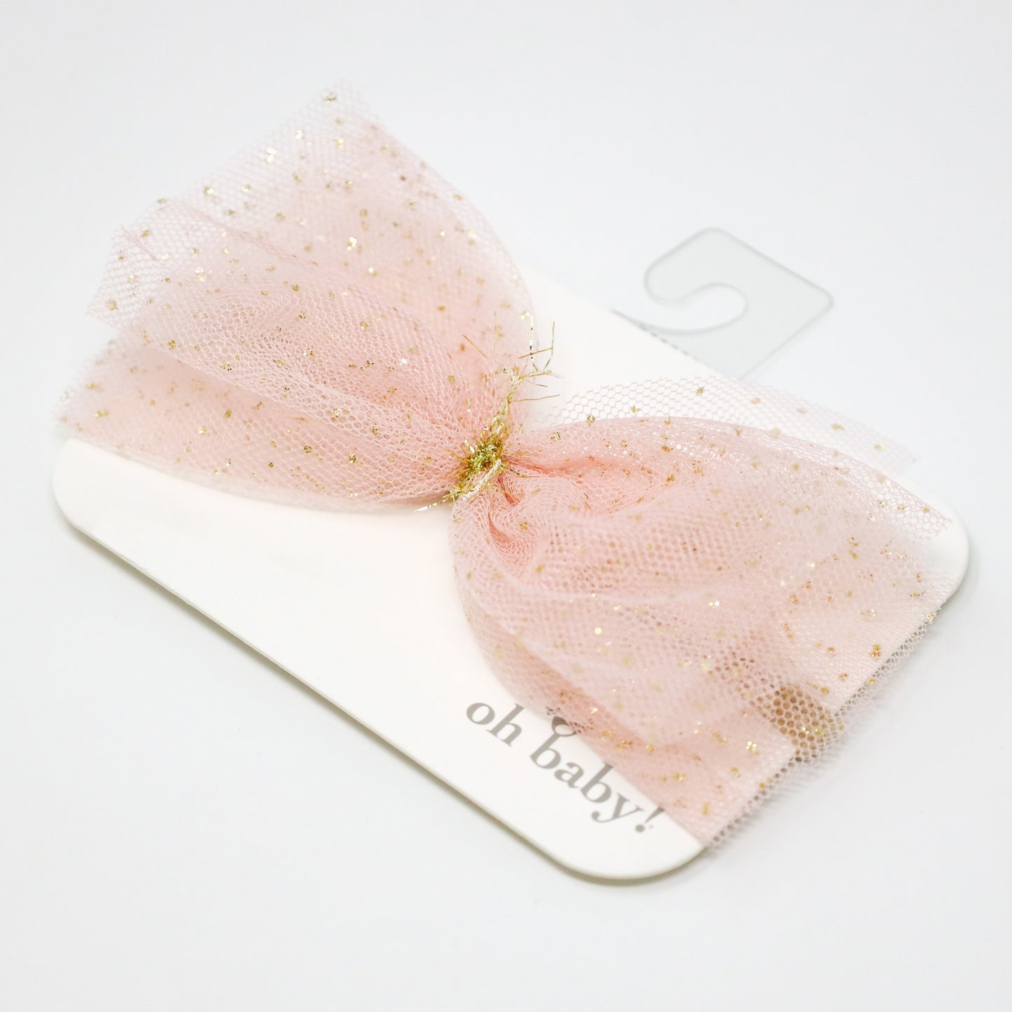 Light Pink/Gold Foil Glinda Bow Nylon Headband