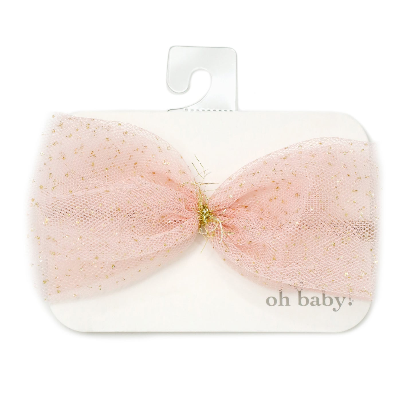 Light Pink/Gold Foil Glinda Bow Nylon Headband
