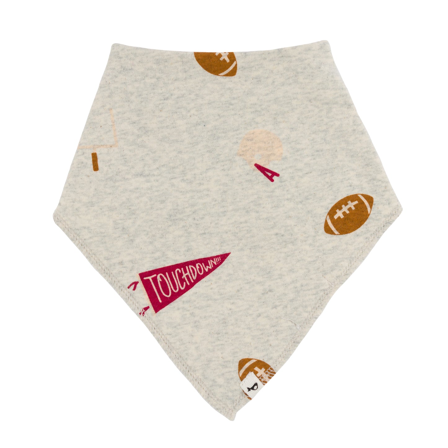 Football Print Baby Rib Bandana Bib