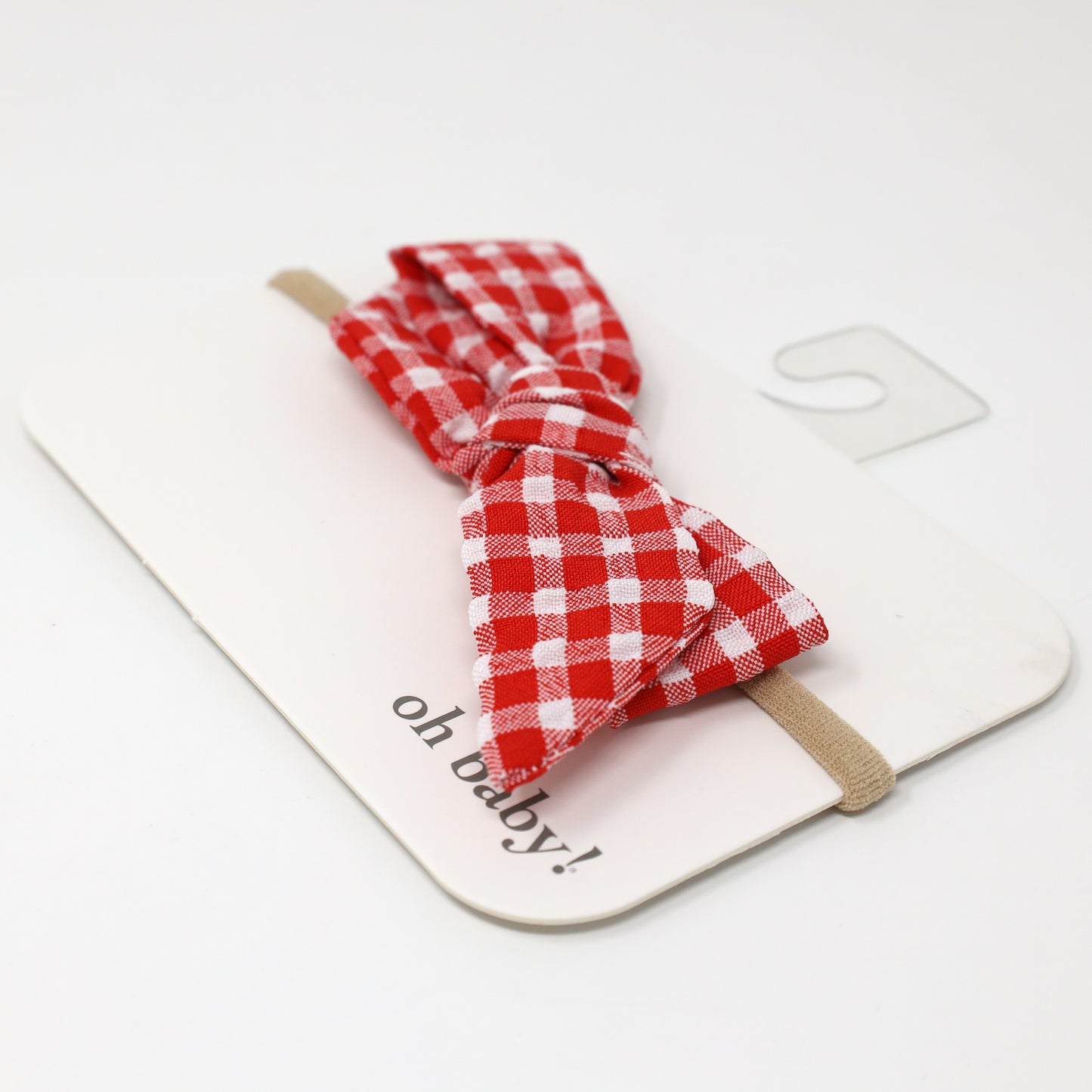 Gingham Tie Bow Headband