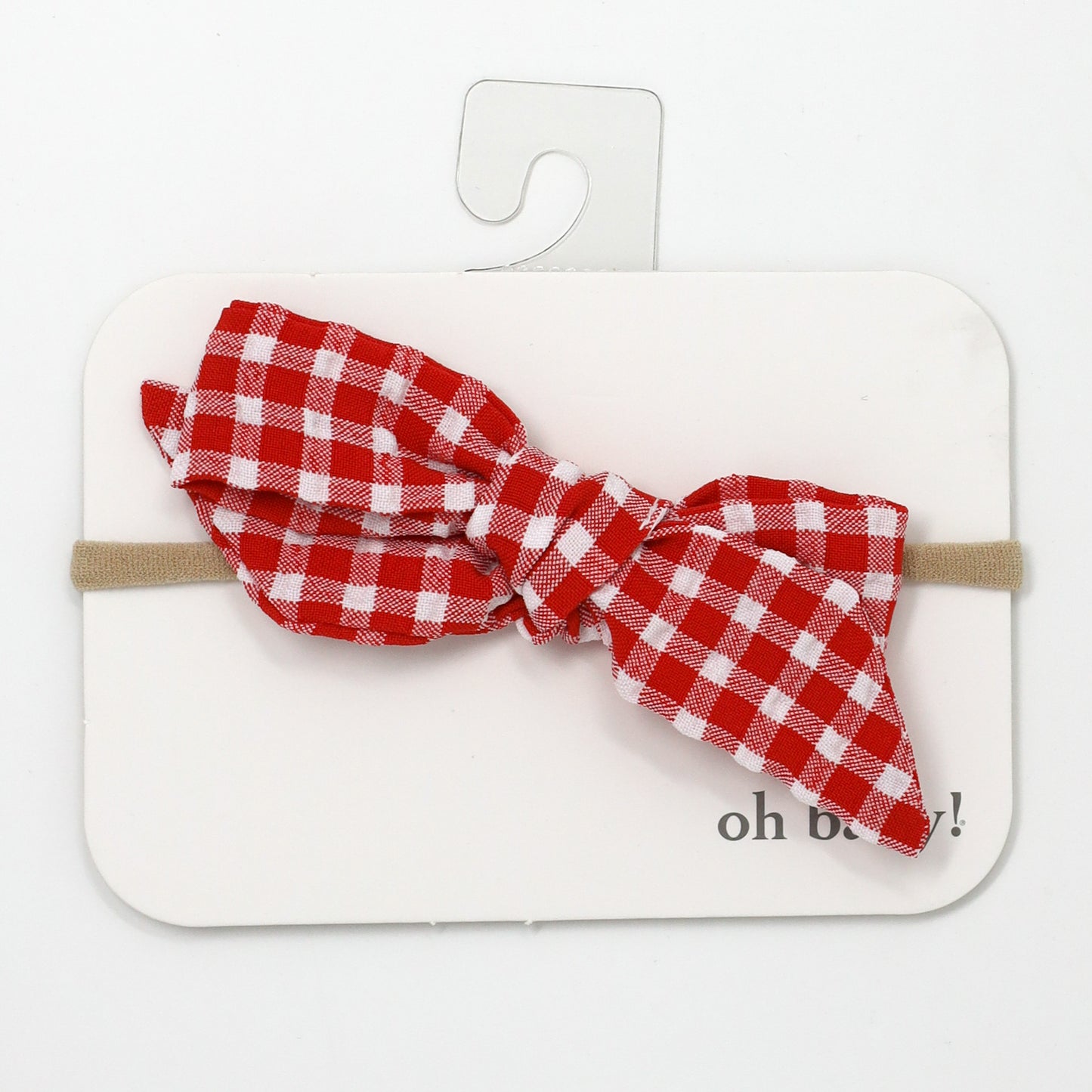 Gingham Tie Bow Headband