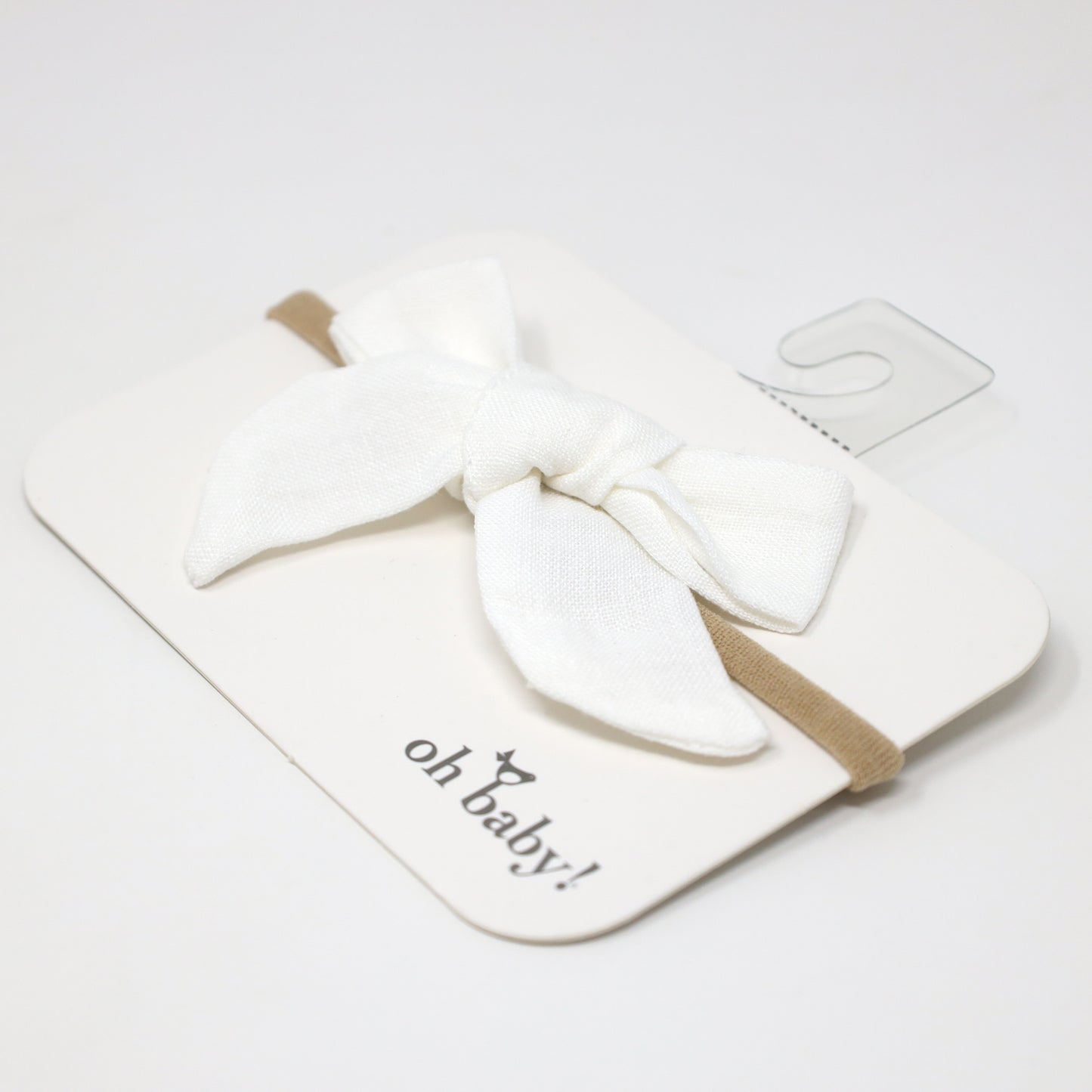 Schoolgirl Bow Linen Nylon Headband Medium