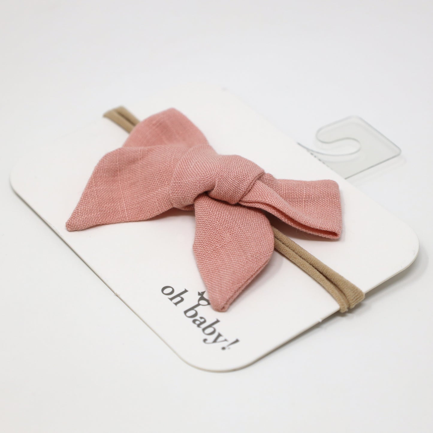 Schoolgirl Bow Linen Nylon Headband Medium