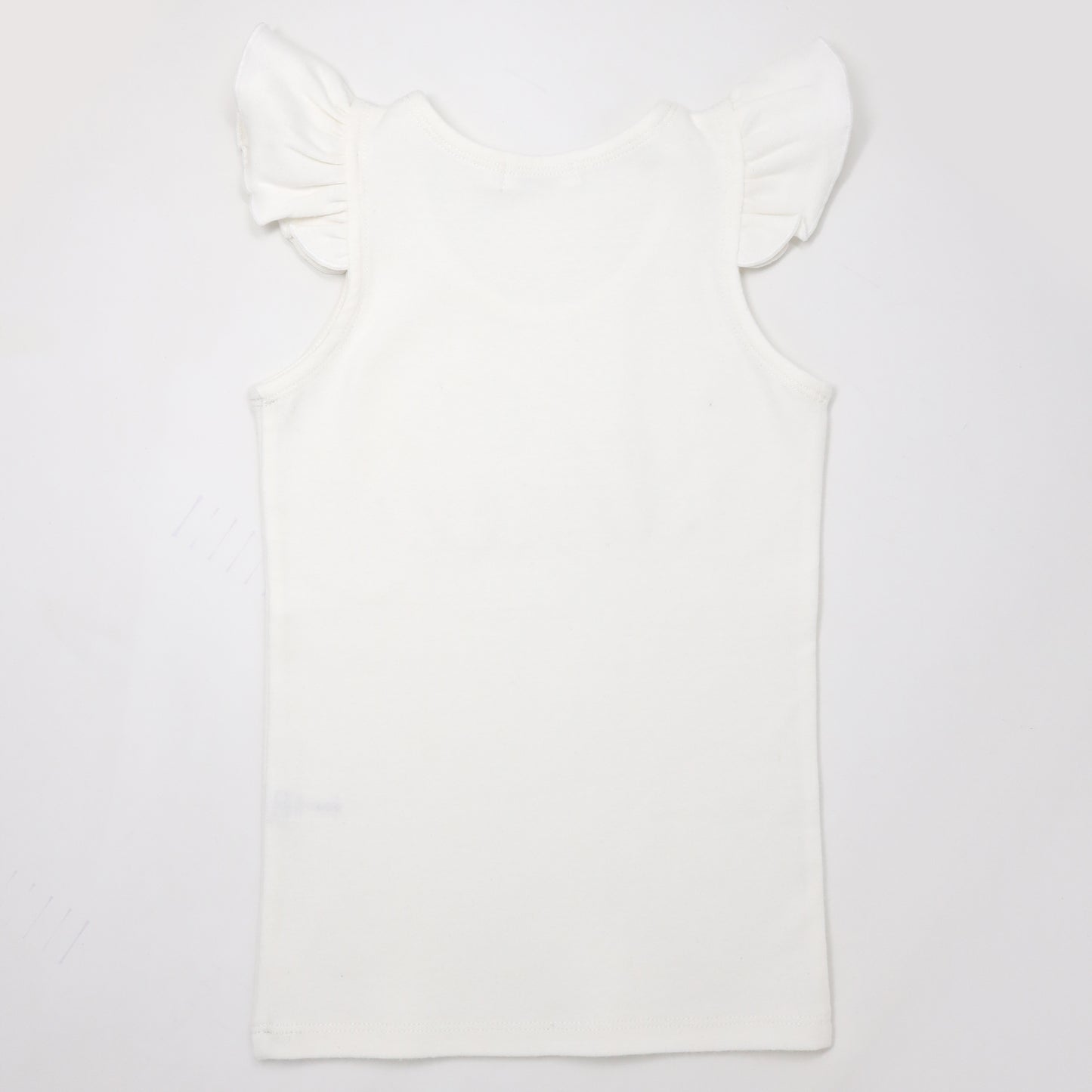 "Three" Pink Embroidered Cotton Baby Rib FS Tank