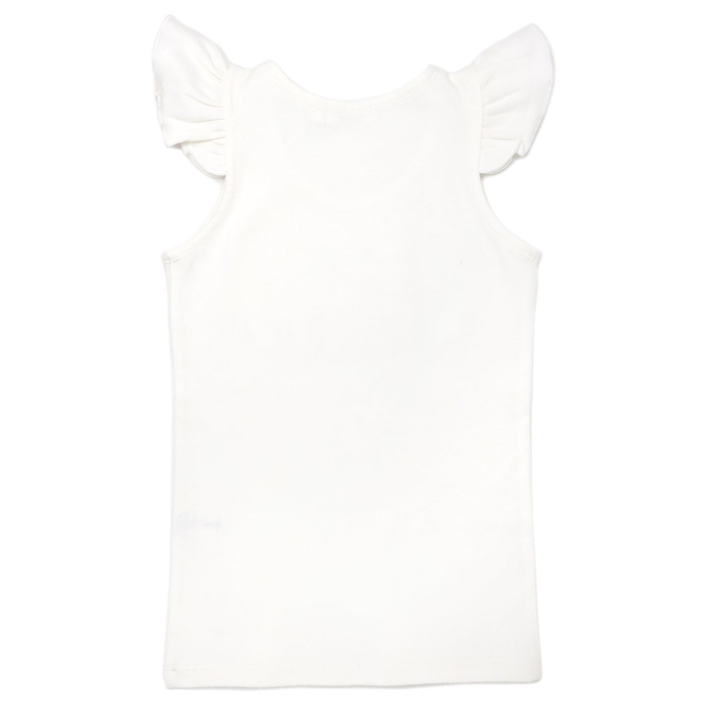 "Four" Pink Embroidered Cotton Baby Rib FS Tank