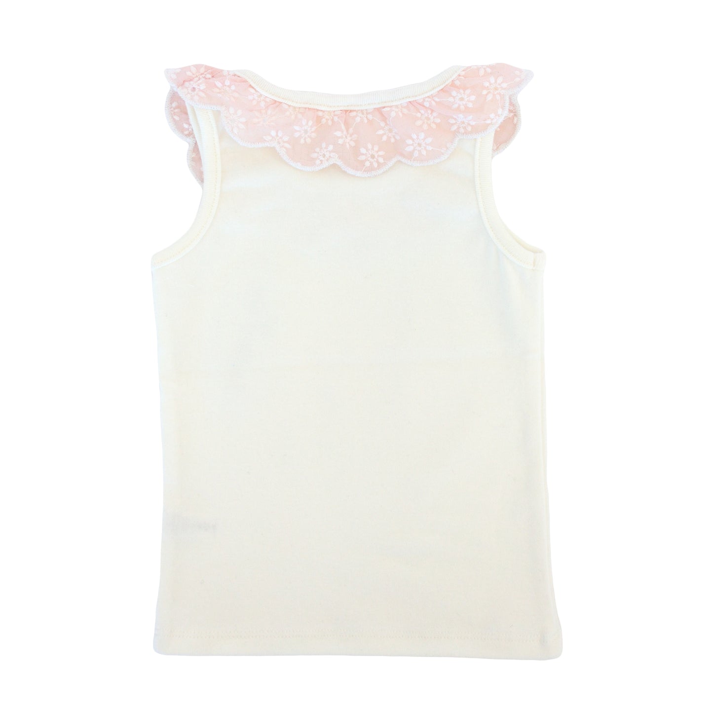 Embroidered Daisies Collar Baby Rib Tank