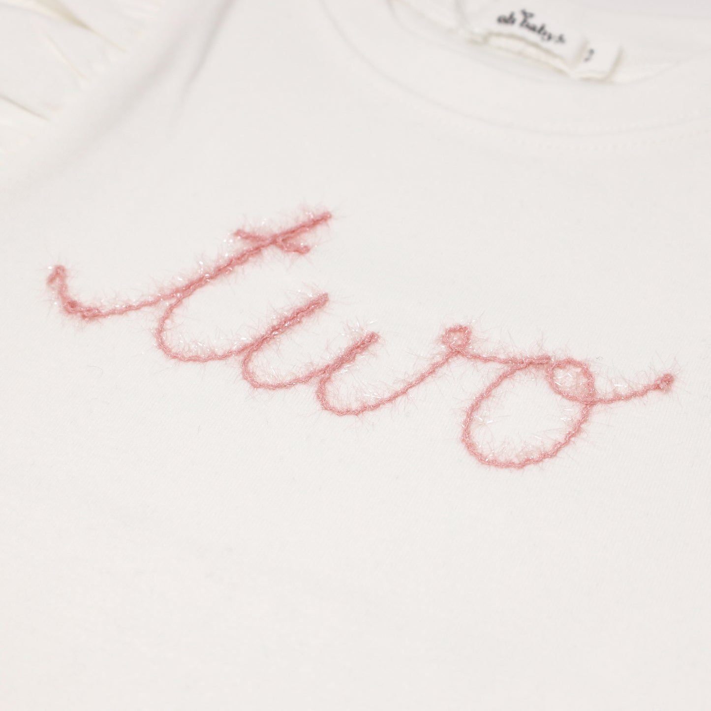 "two" Pink Eyelash Millie LS Tee