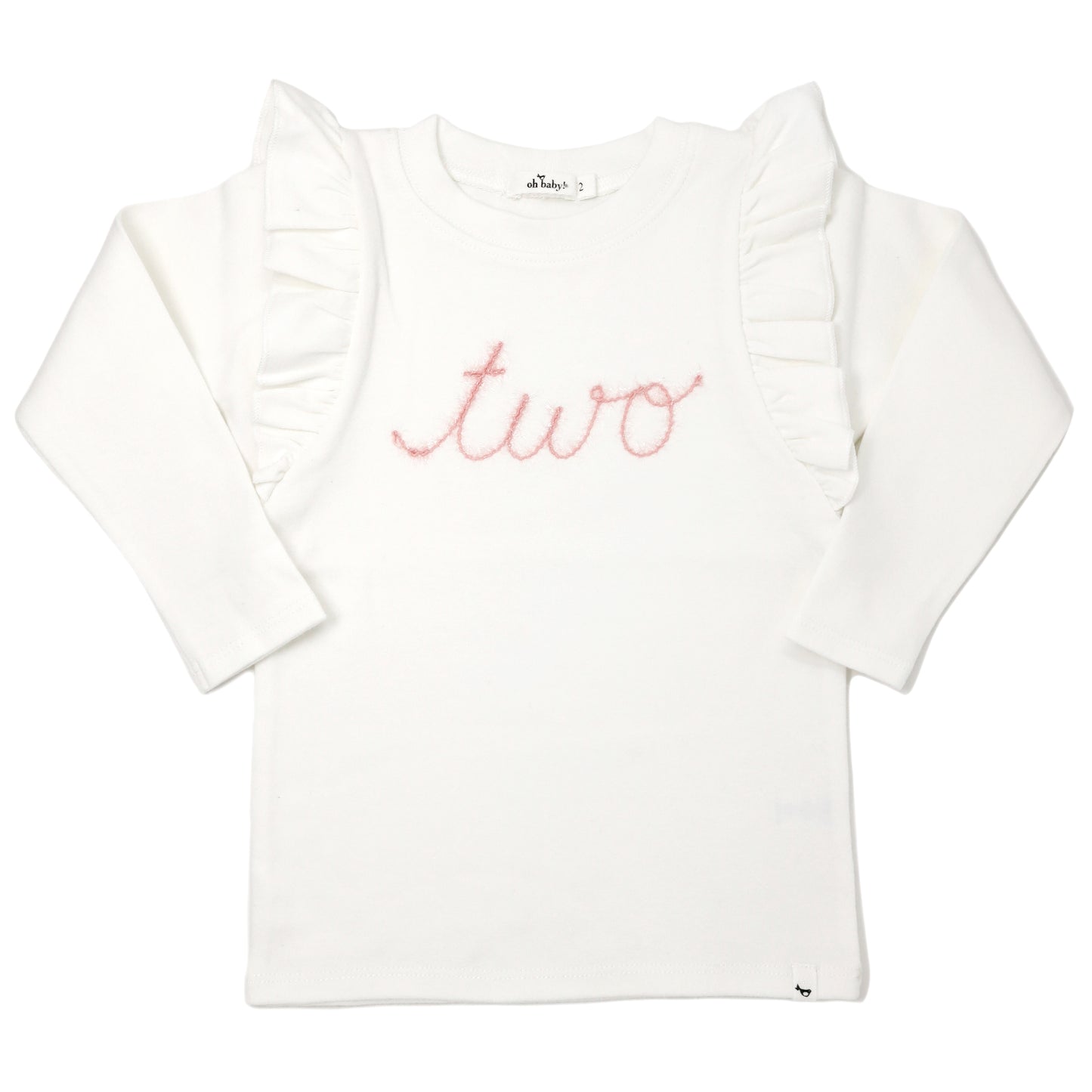 "two" Pink Eyelash Millie LS Tee