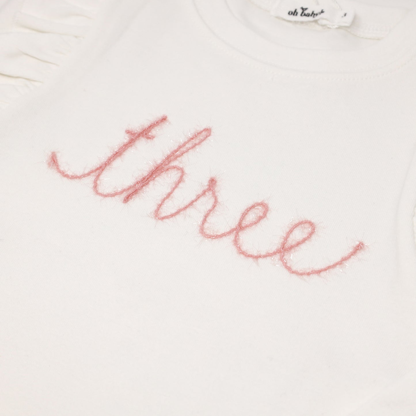 "three" Pink Eyelash Millie LS Tee