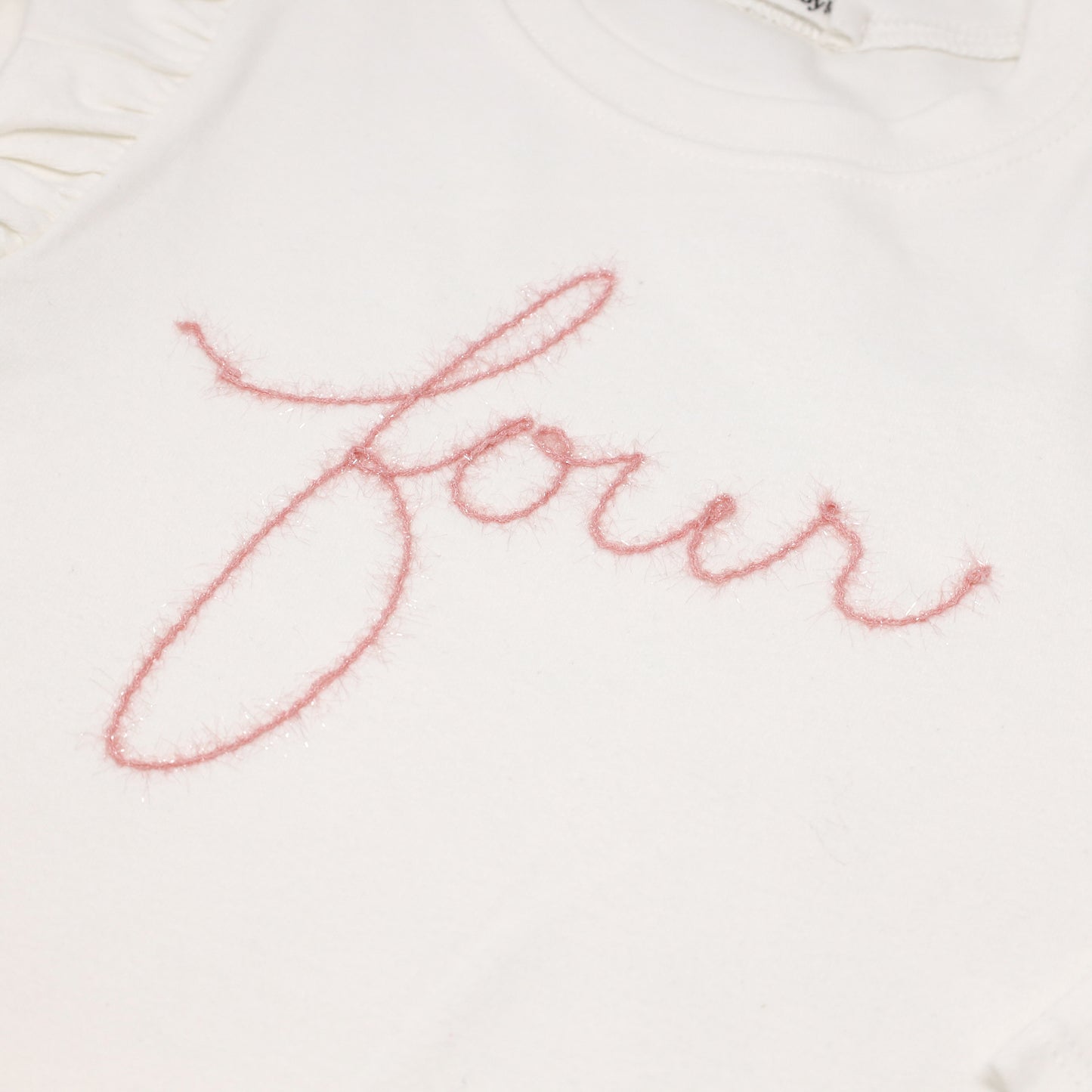 "four" Pink Eyelash Millie LS Tee