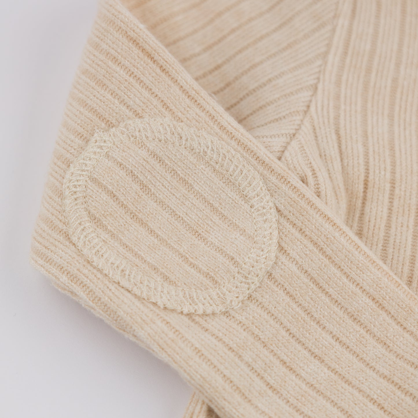 Wide Rib Fuzzy Sweater Knit Elbow Patch Henley