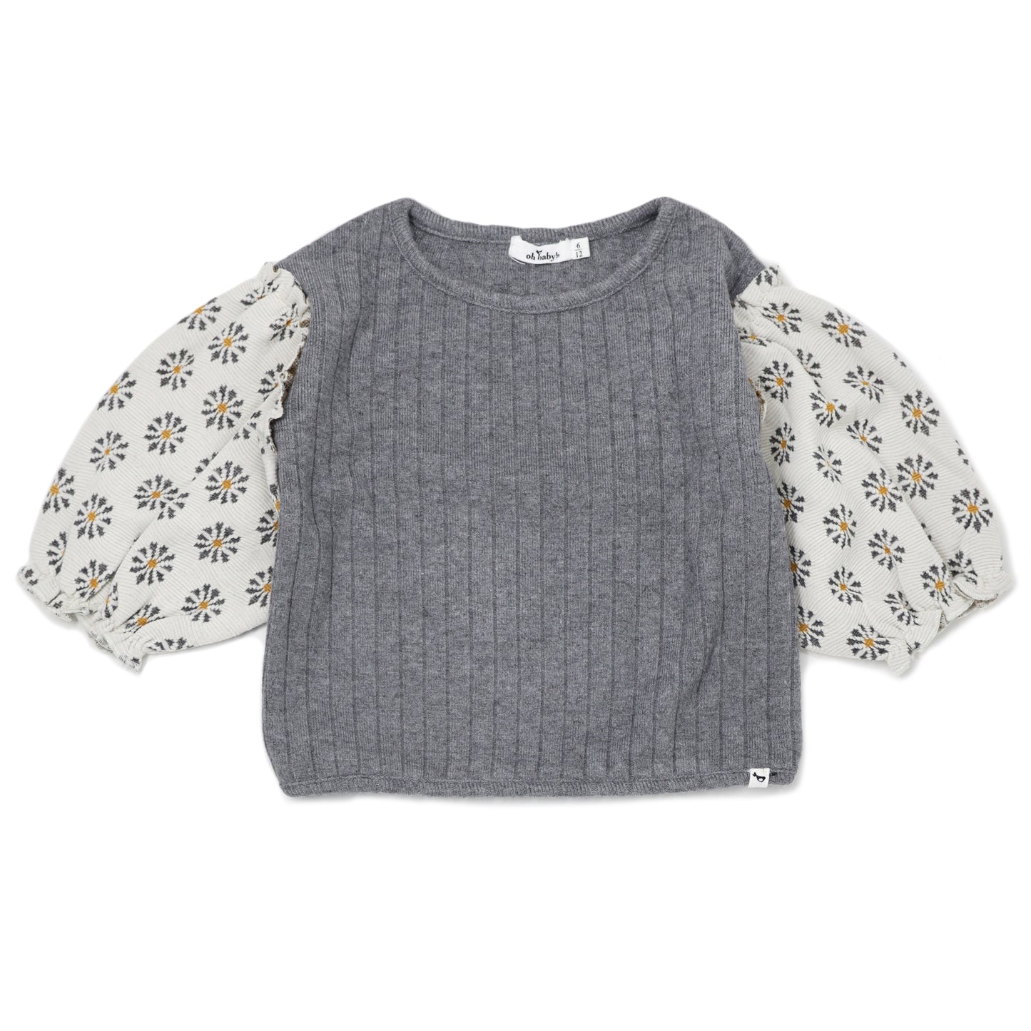 Nellie Sweaterknit Blouse Starburst Puff Sleeves