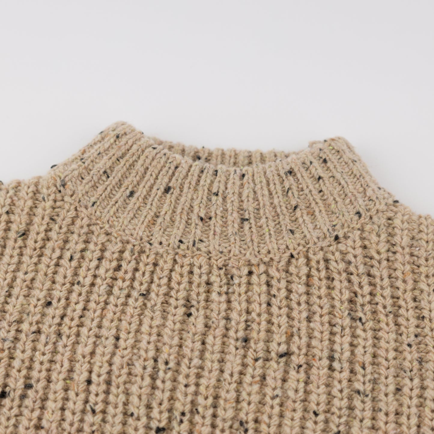 Speckle Knit Grandpa Knitted Pullover
