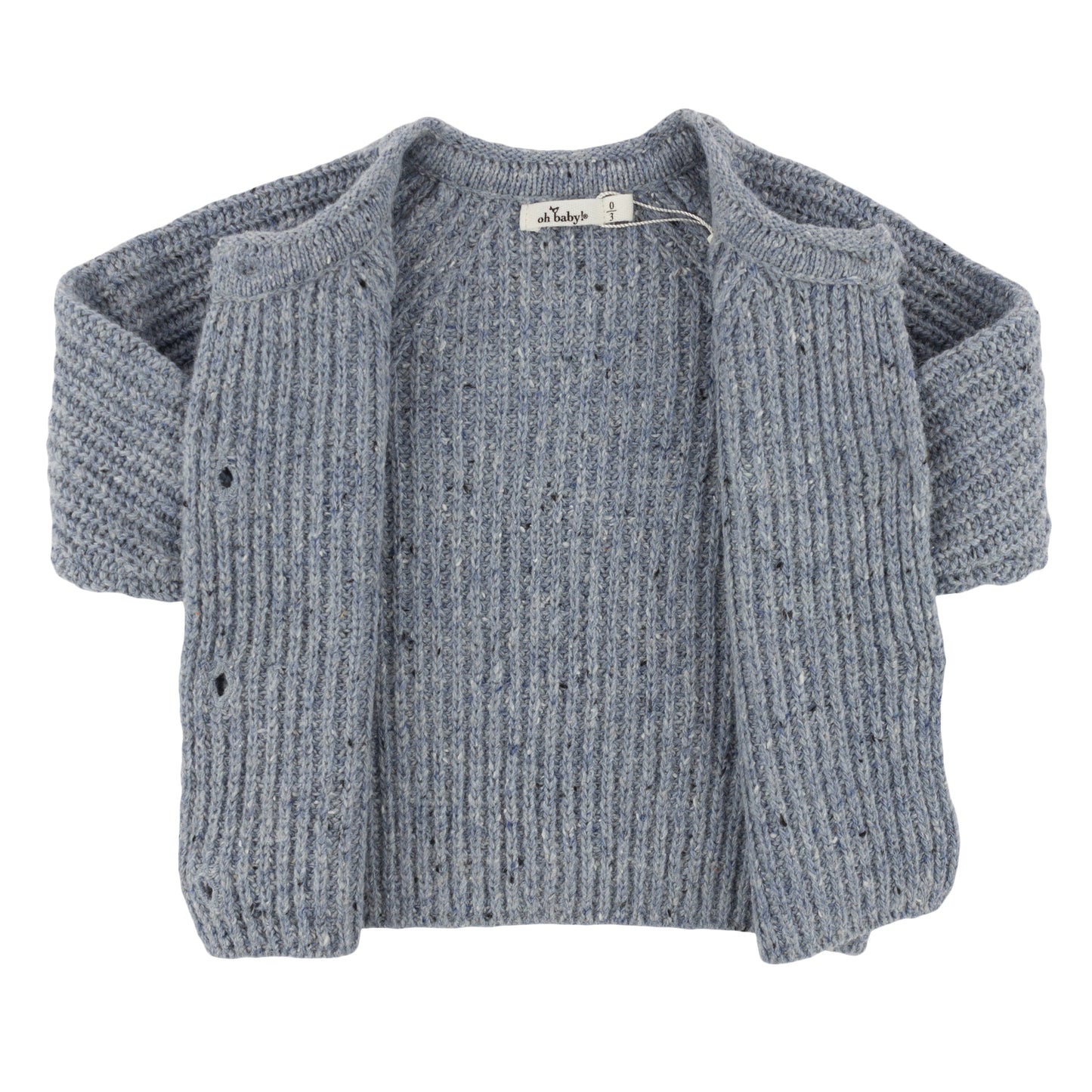 Speckle Knit Grandpa Roll Neck Cardigan