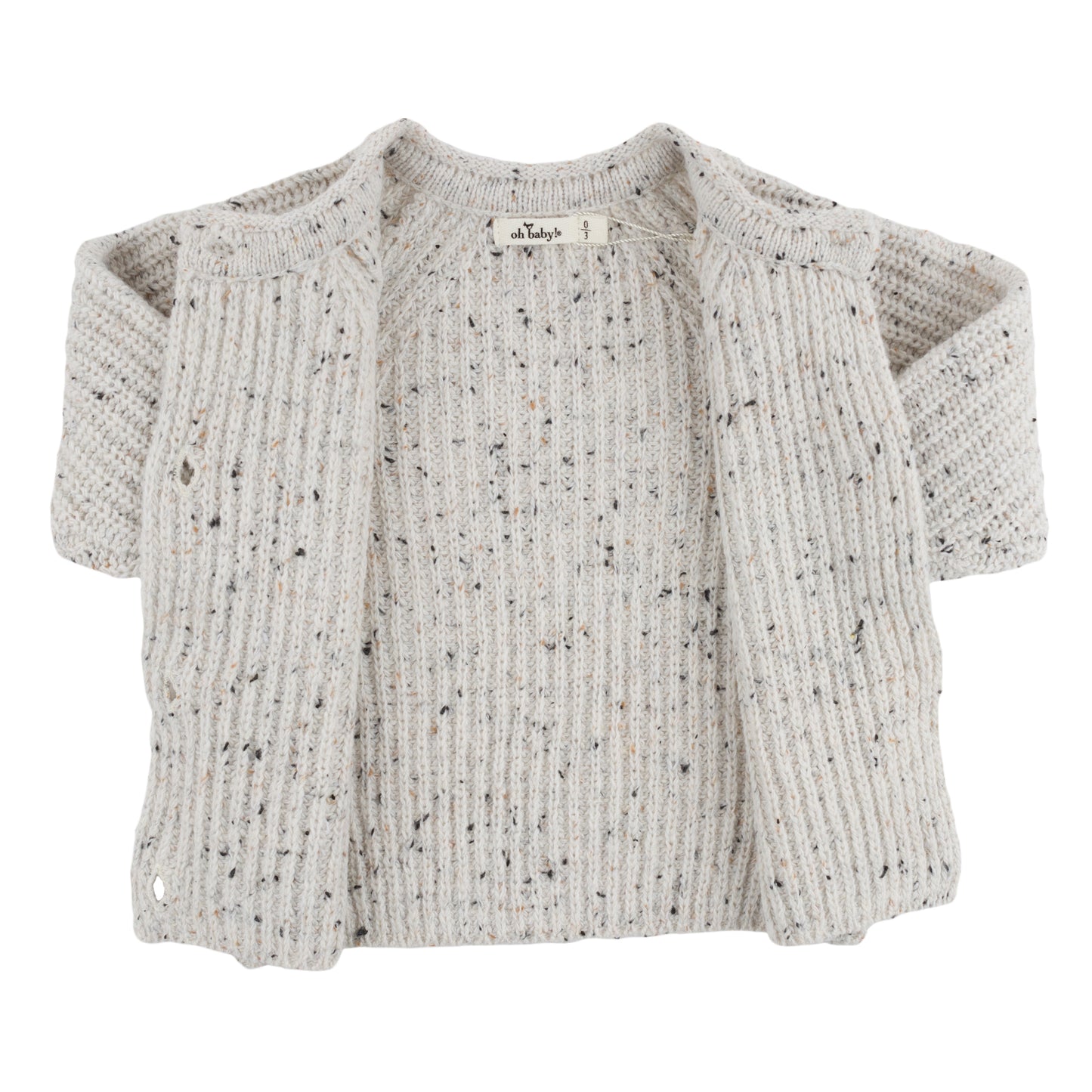 Speckle Knit Grandpa Roll Neck Cardigan