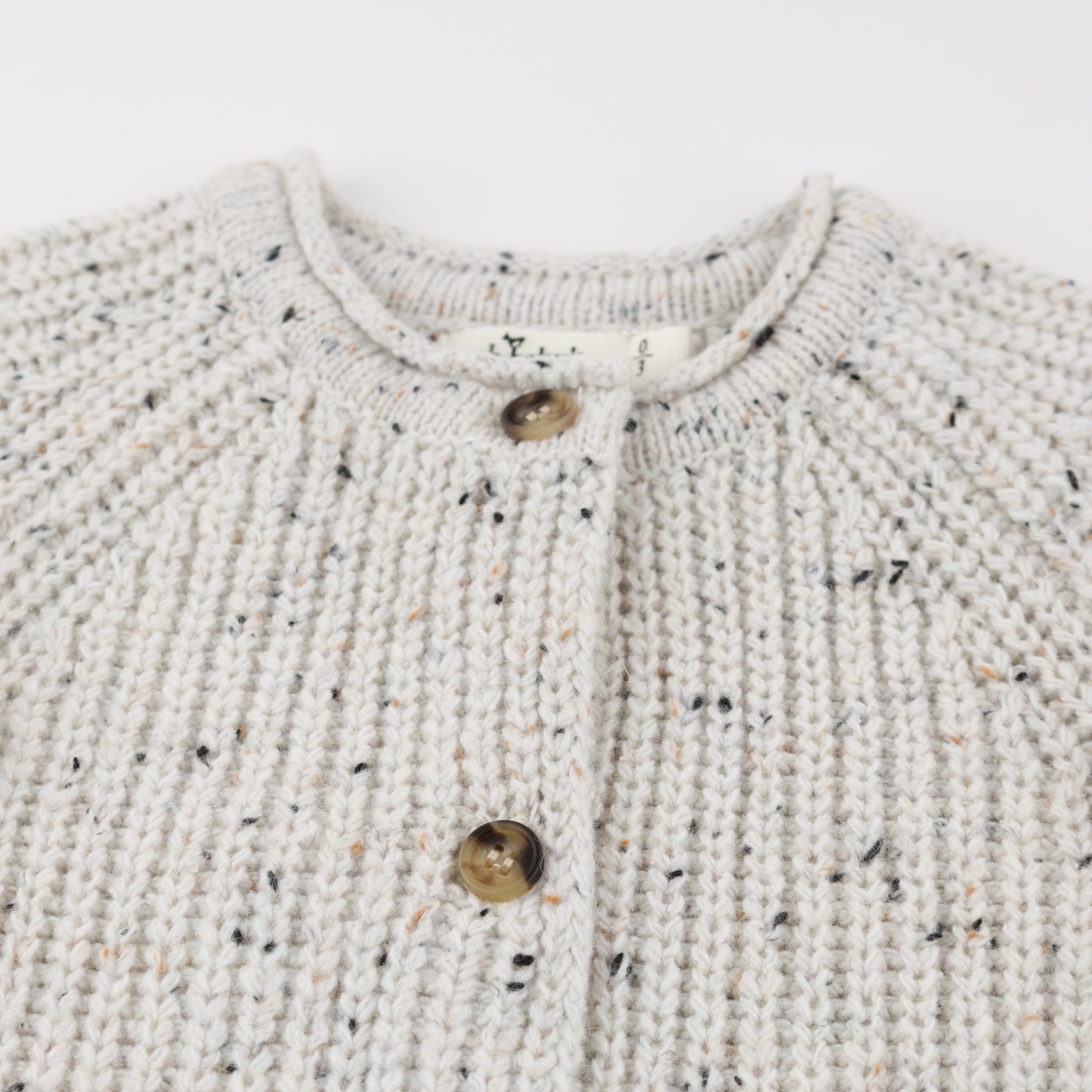 Speckle Knit Grandpa Roll Neck Cardigan