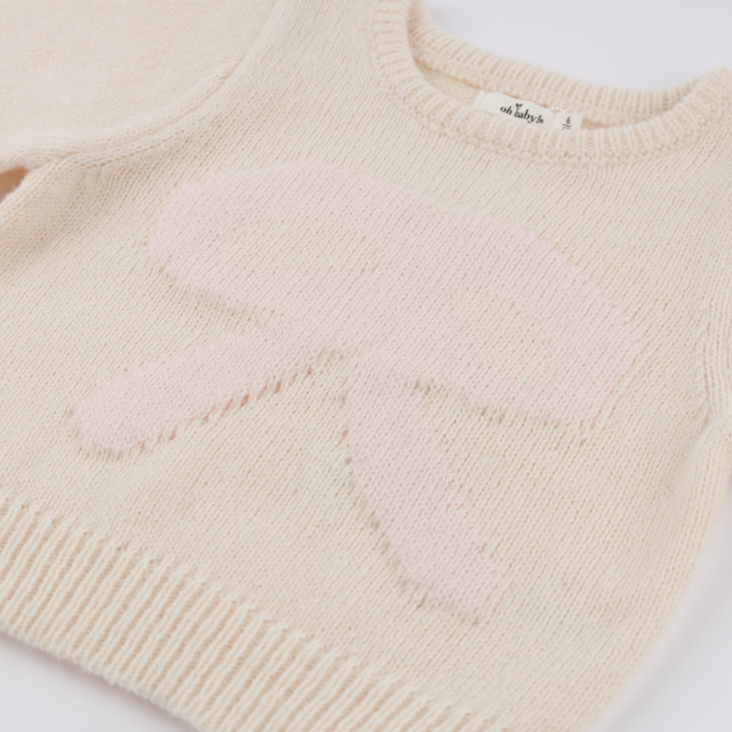 Baby Pink Bow Crew Neck Sweater