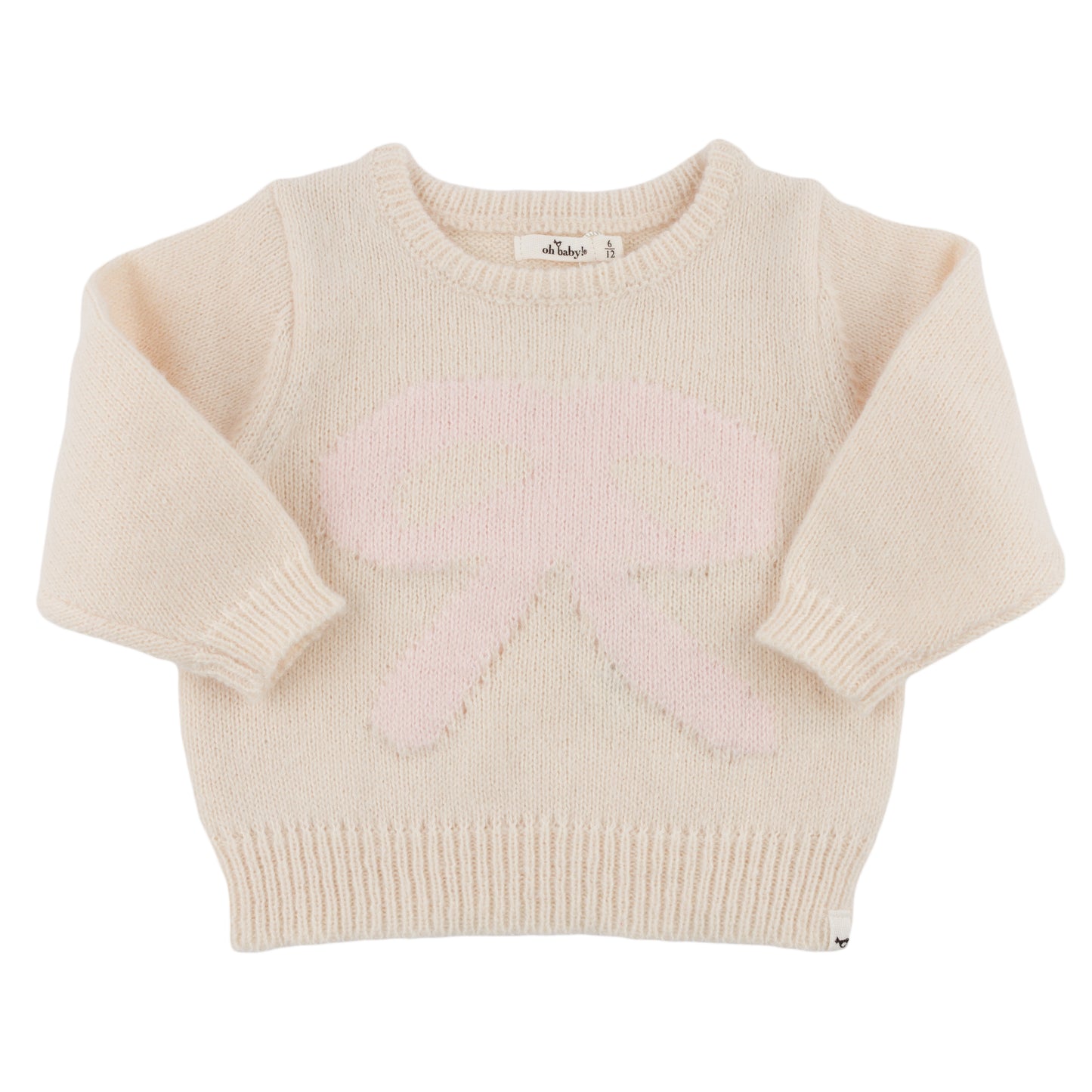 Baby Pink Bow Crew Neck Sweater