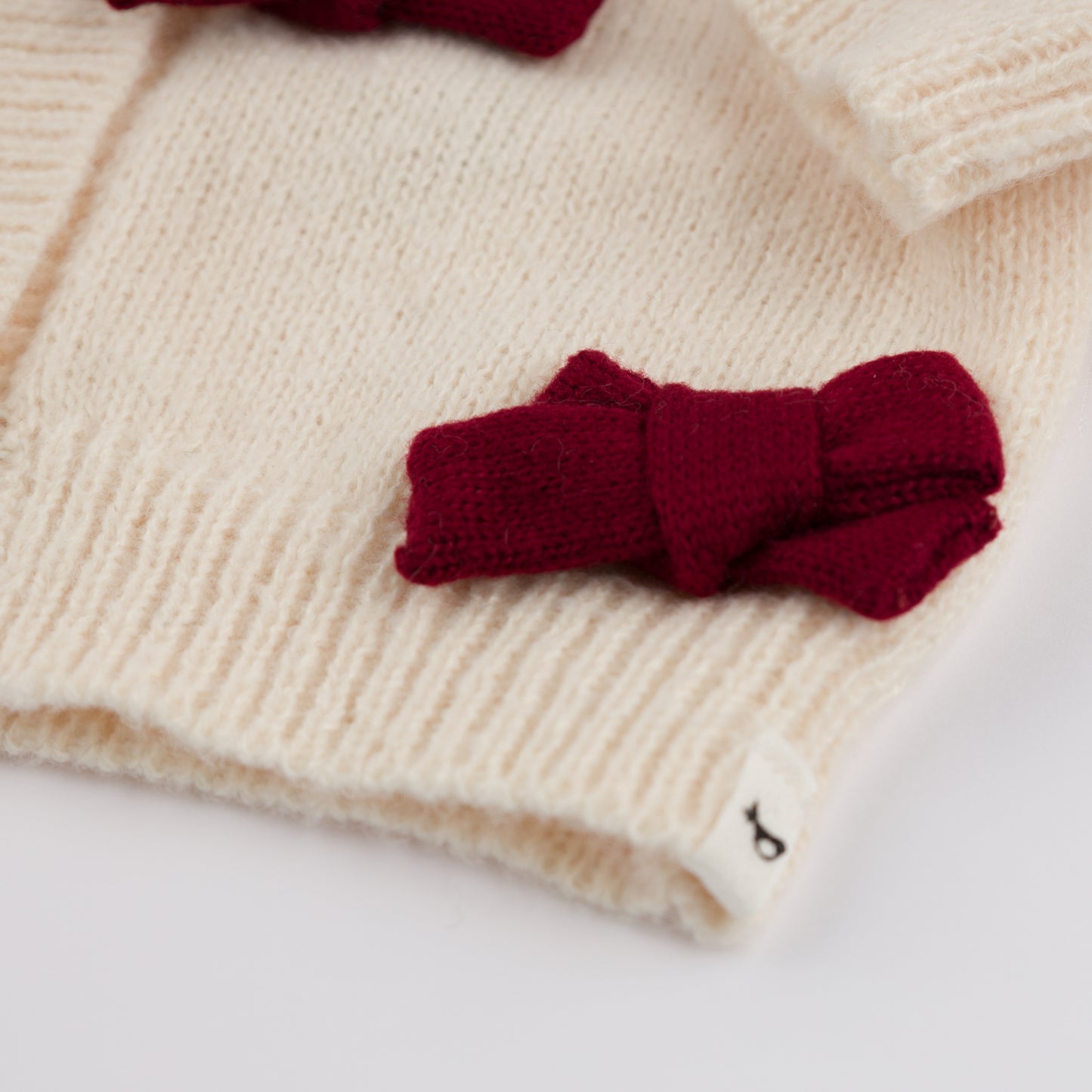Scandi Cardigan with Berry Red Bows