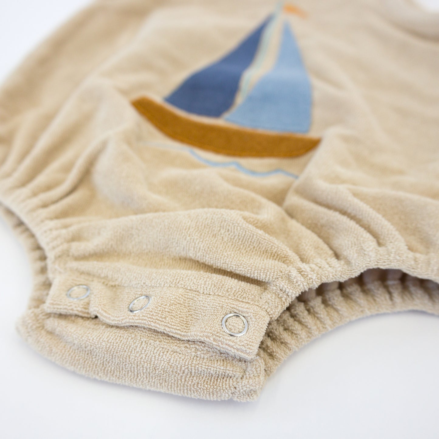 Denim Sailboat Terry Applique Terry Bubble