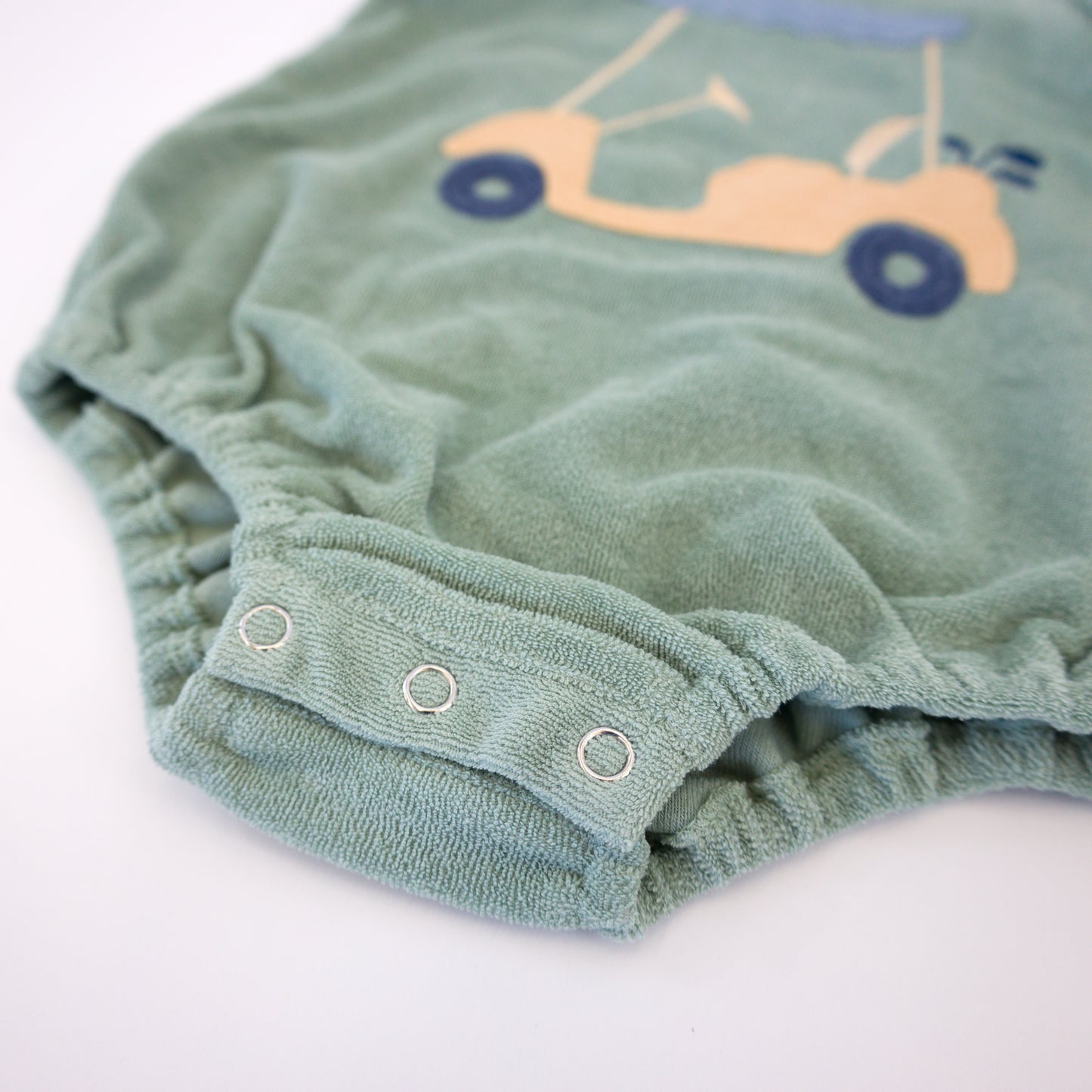 Golf Cart Denim Wheels Applique Terry Bubble