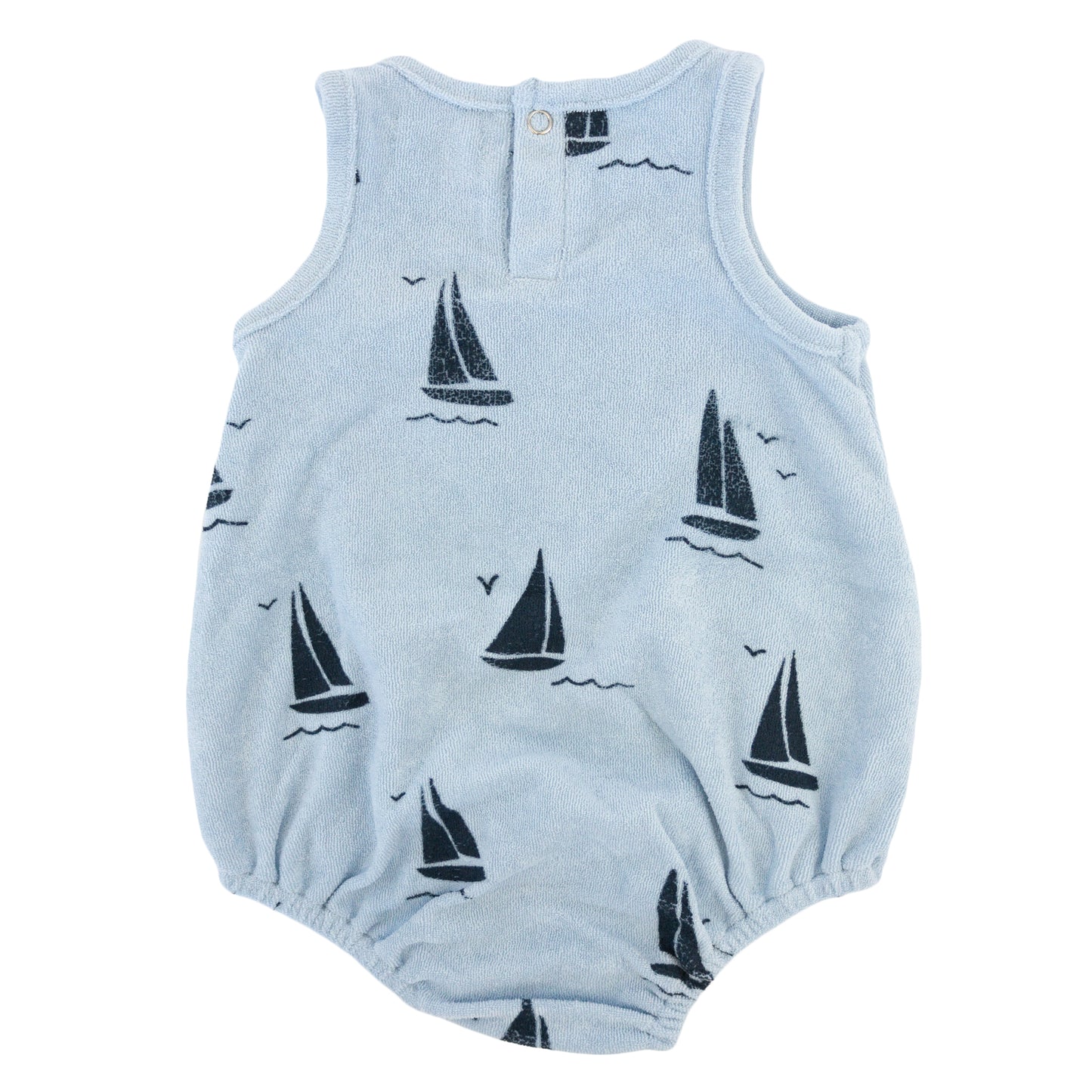 Denim Sailboat Print Terry Bubble