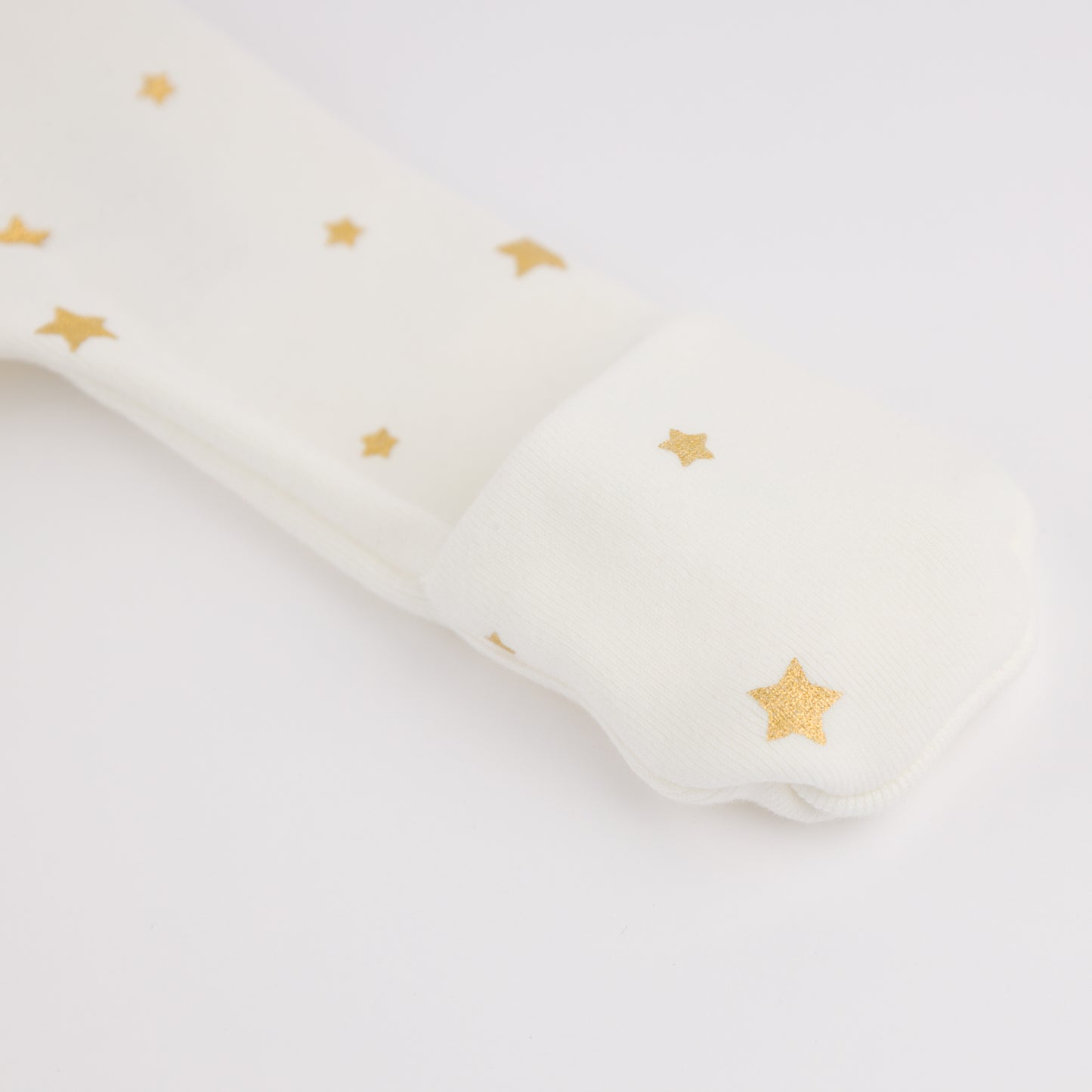 Mini Gold Star Foil Zipper Footie