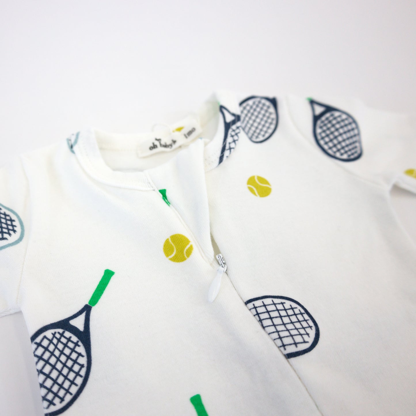 Tennis Print Zipper Footie